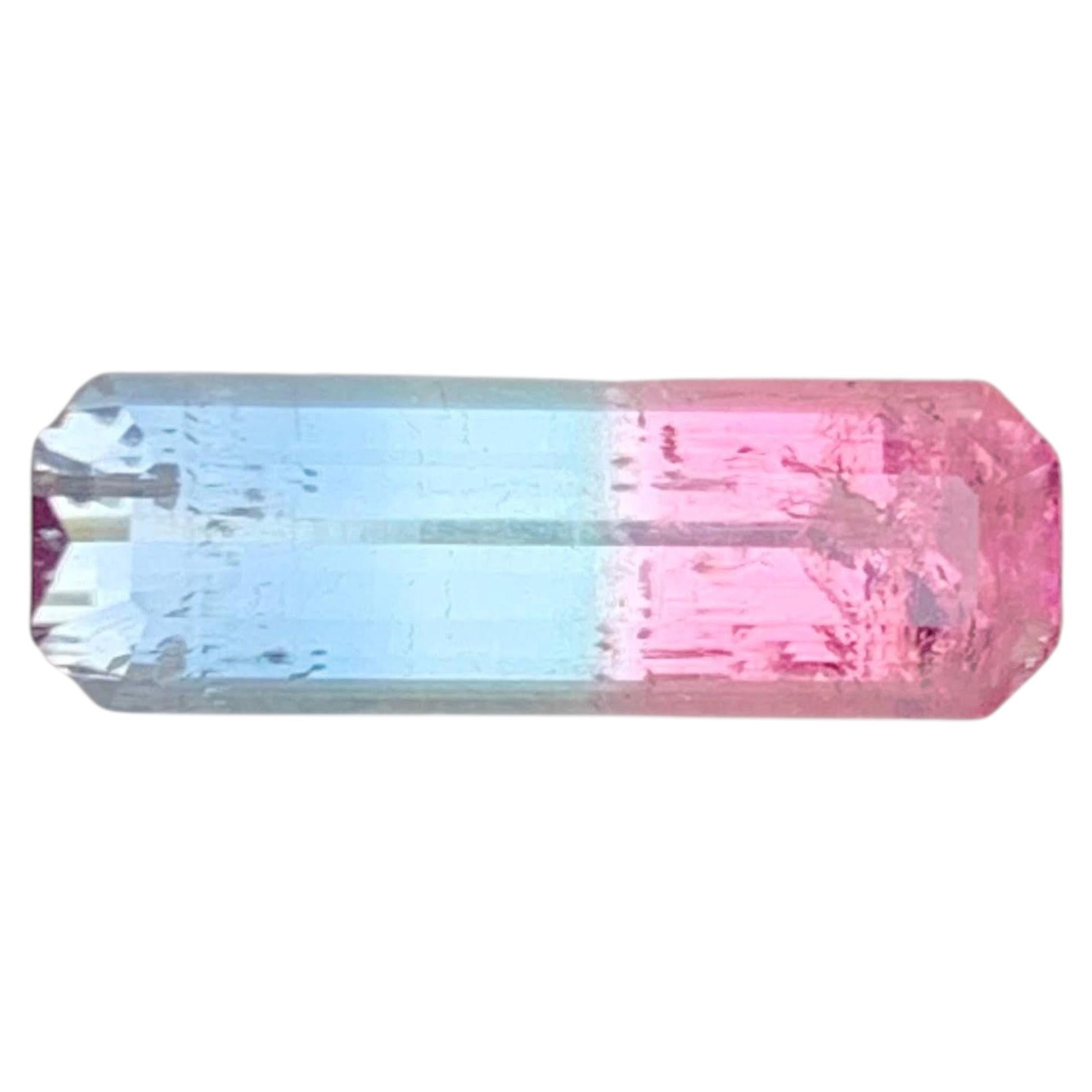1.95 Carat Natural Loose Tricolor Tourmaline Emerald Cut Afghan Gemstone