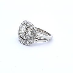 1.95 Carat Old European and Circular Brilliant Diamond Platinum Art Deco Ring