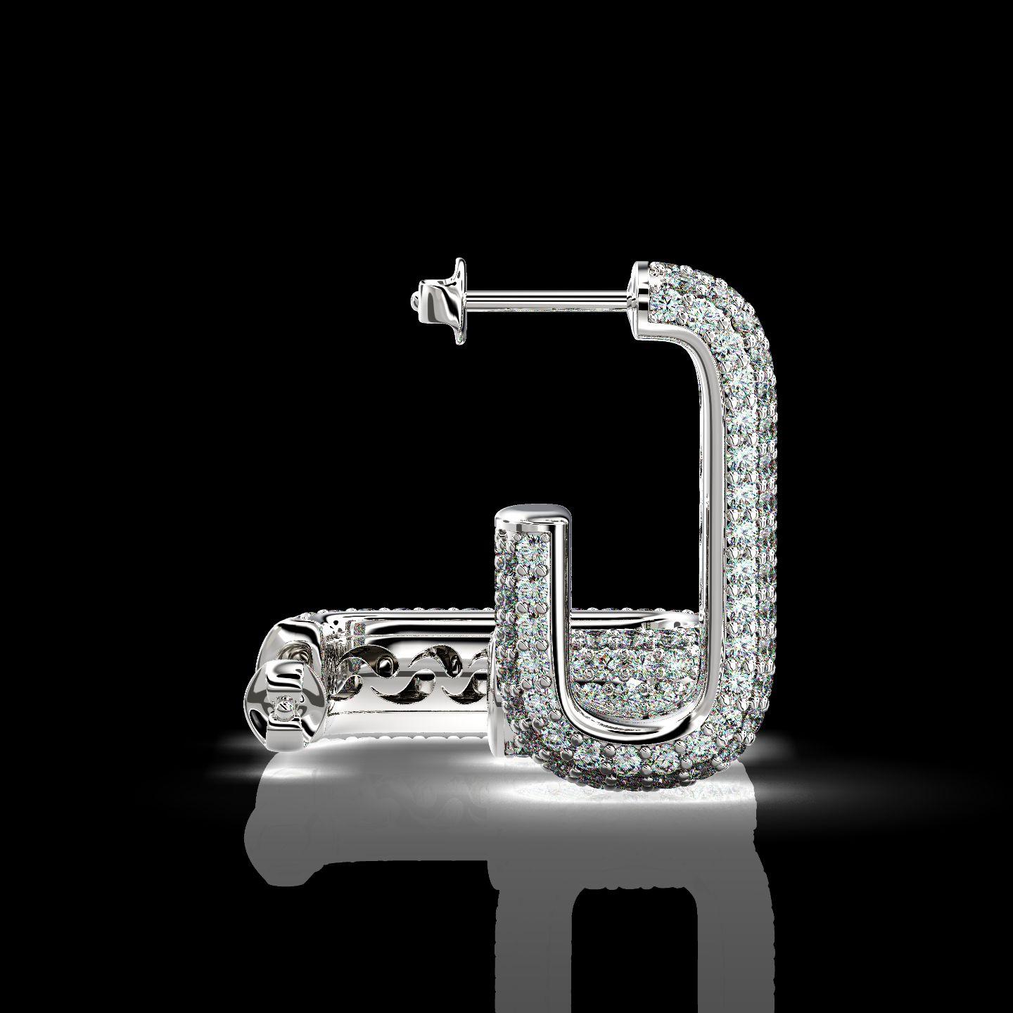 1.95 Carat Pave Set Diamond Earrings In New Condition For Sale In New York, NY