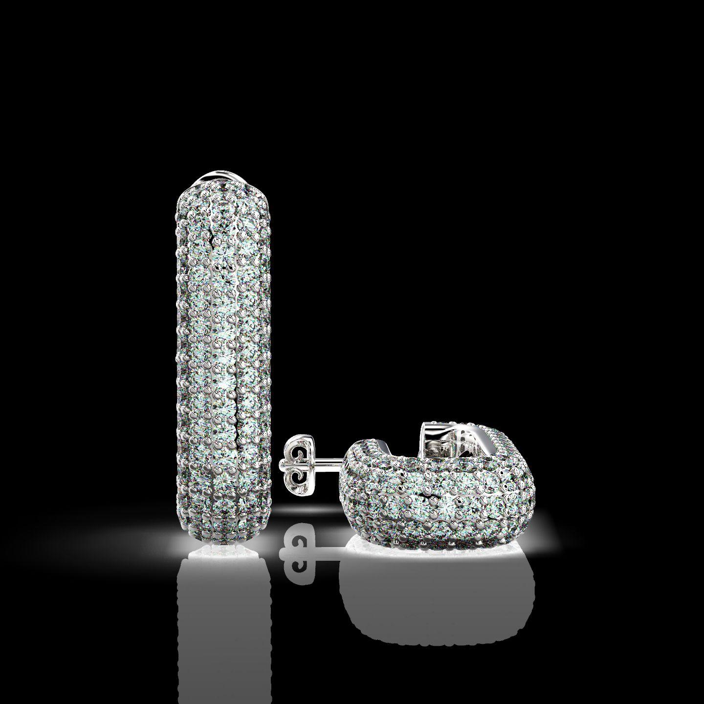 Women's or Men's 1.95 Carat Pave Set Diamond Earrings For Sale