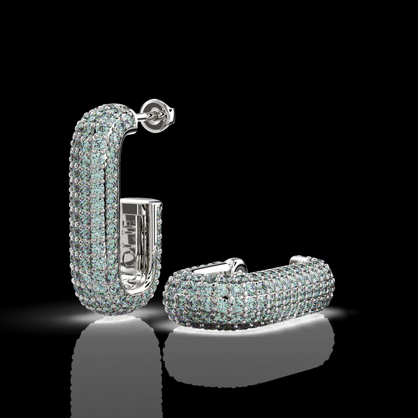 1.95 Carat Pave Set Diamond Earrings For Sale 1
