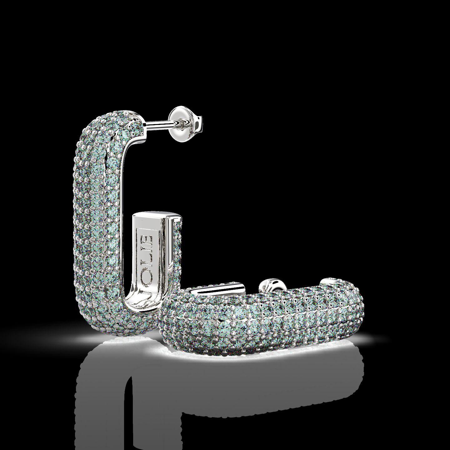 1.95 Carat Pave Set Diamond Earrings For Sale 2