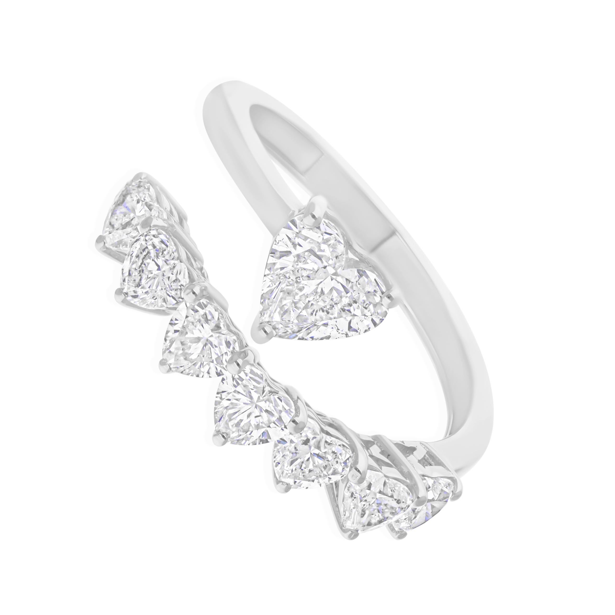 Cuore 1,95 carati SI Chiarezza HI Colore Anello con diamante a cuore Gioielli in oro bianco 18 carati in vendita