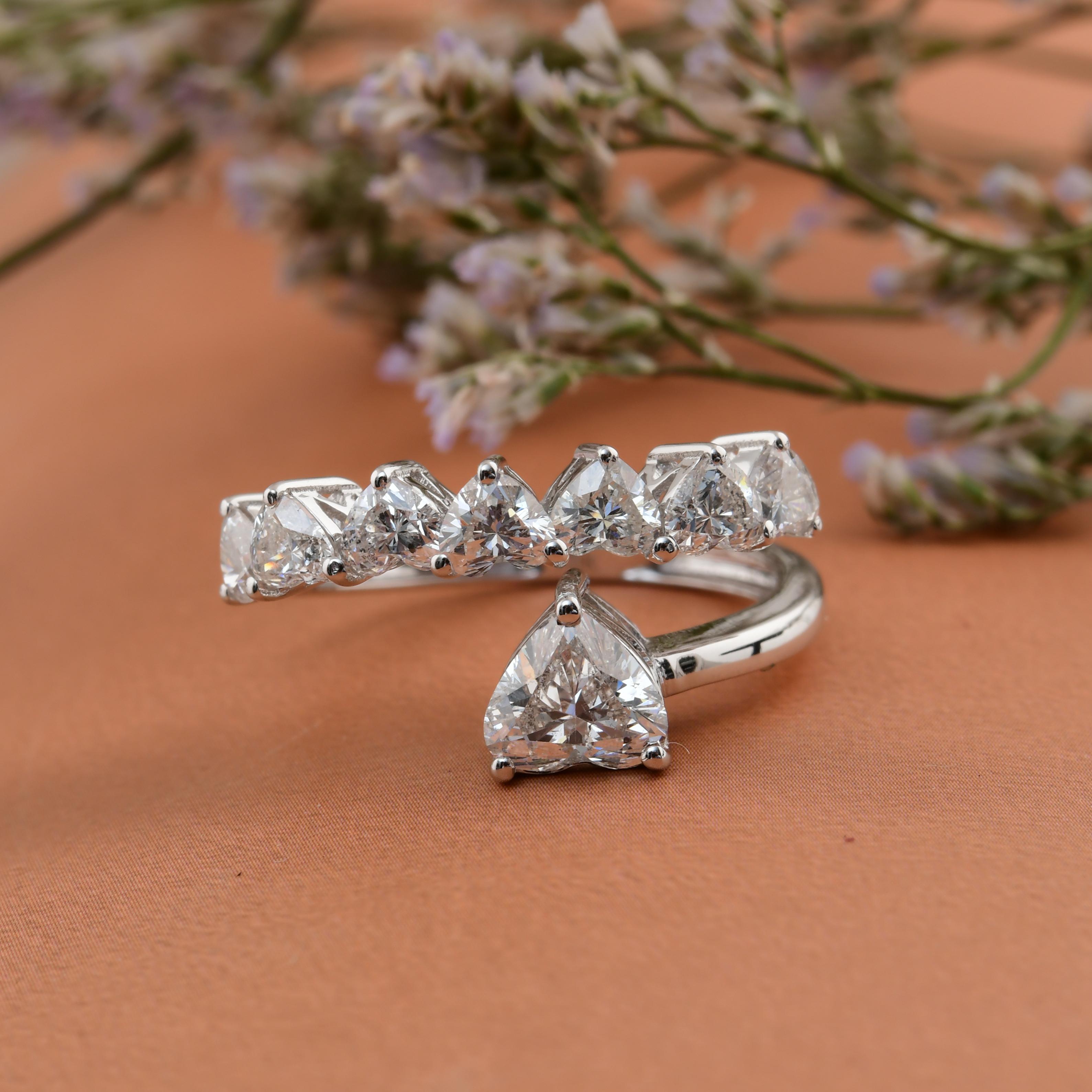 1,95 carati SI Chiarezza HI Colore Anello con diamante a cuore Gioielli in oro bianco 18 carati in vendita 2