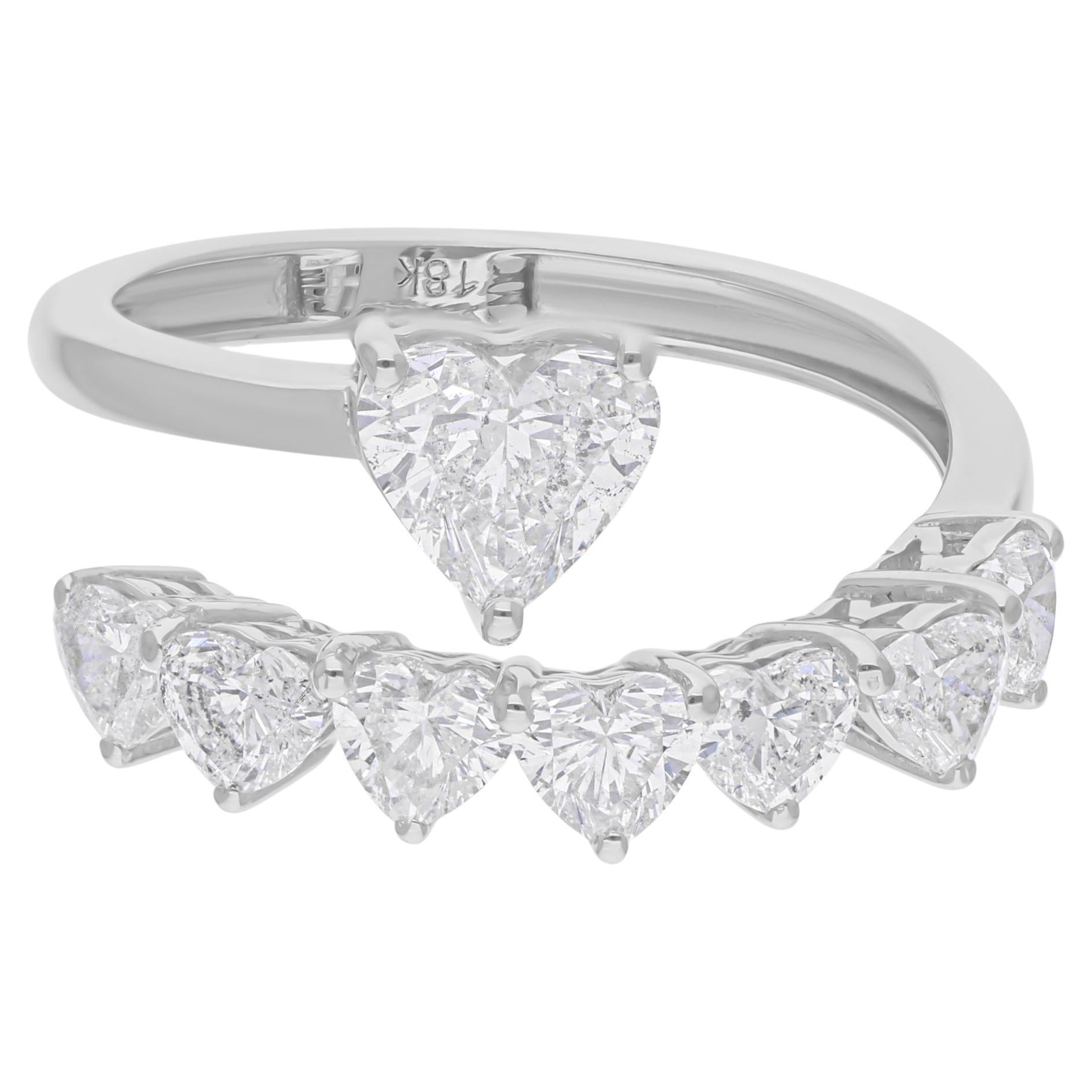 1.95 Carat SI Clarity HI Color Heart Diamond Ring 18 Karat White Gold Jewelry