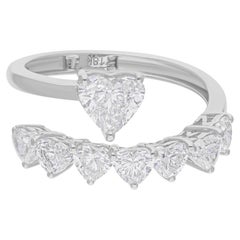 Bague cœur de 1,95 carat de pureté SI couleur hi-colore en or blanc 18 carats