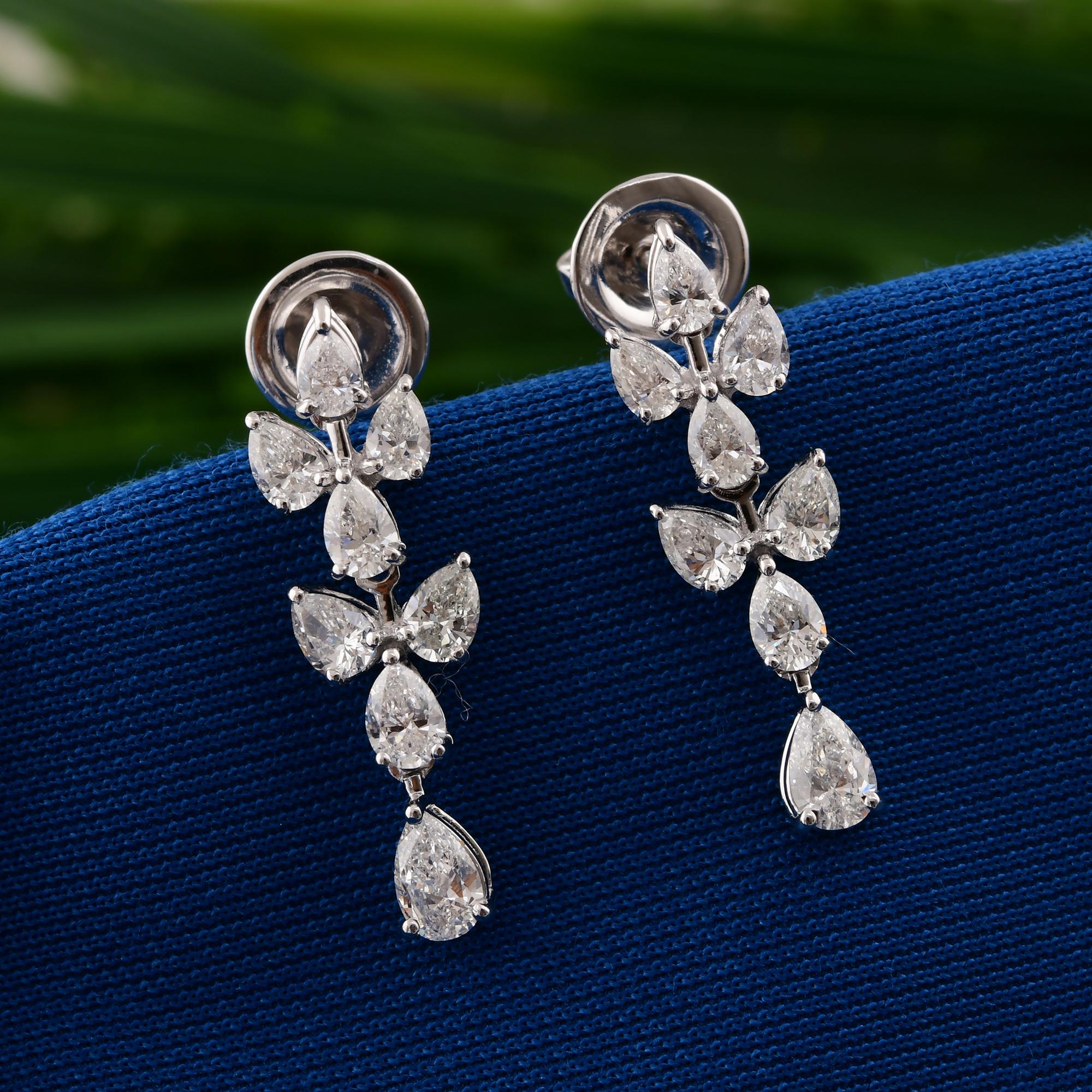 1,95 Karat SI/H birnenförmiger Diamant im Brillantschliff 14 Karat Weißgold Ohrhänger (Moderne) im Angebot