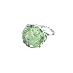 Gemjunky 19.5 Carat Sparkling Green Beryl in Sterling Silver Cocktail Ring
