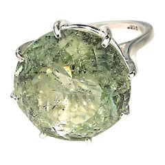 sparkling beryl Gemjunky 19.5 Carat Sparkling Green Beryl in Sterling Silver Cocktail Ring