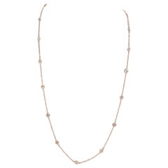 1.95 Carats 19 Stations Diamond by the Yard Necklace 14 Karat Rose Gold 24''