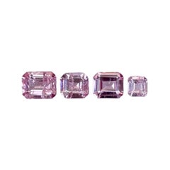 Lot de 4 pièces de pierres précieuses en spinelle rose taille mixte du Tajikistan, 1,95 carat