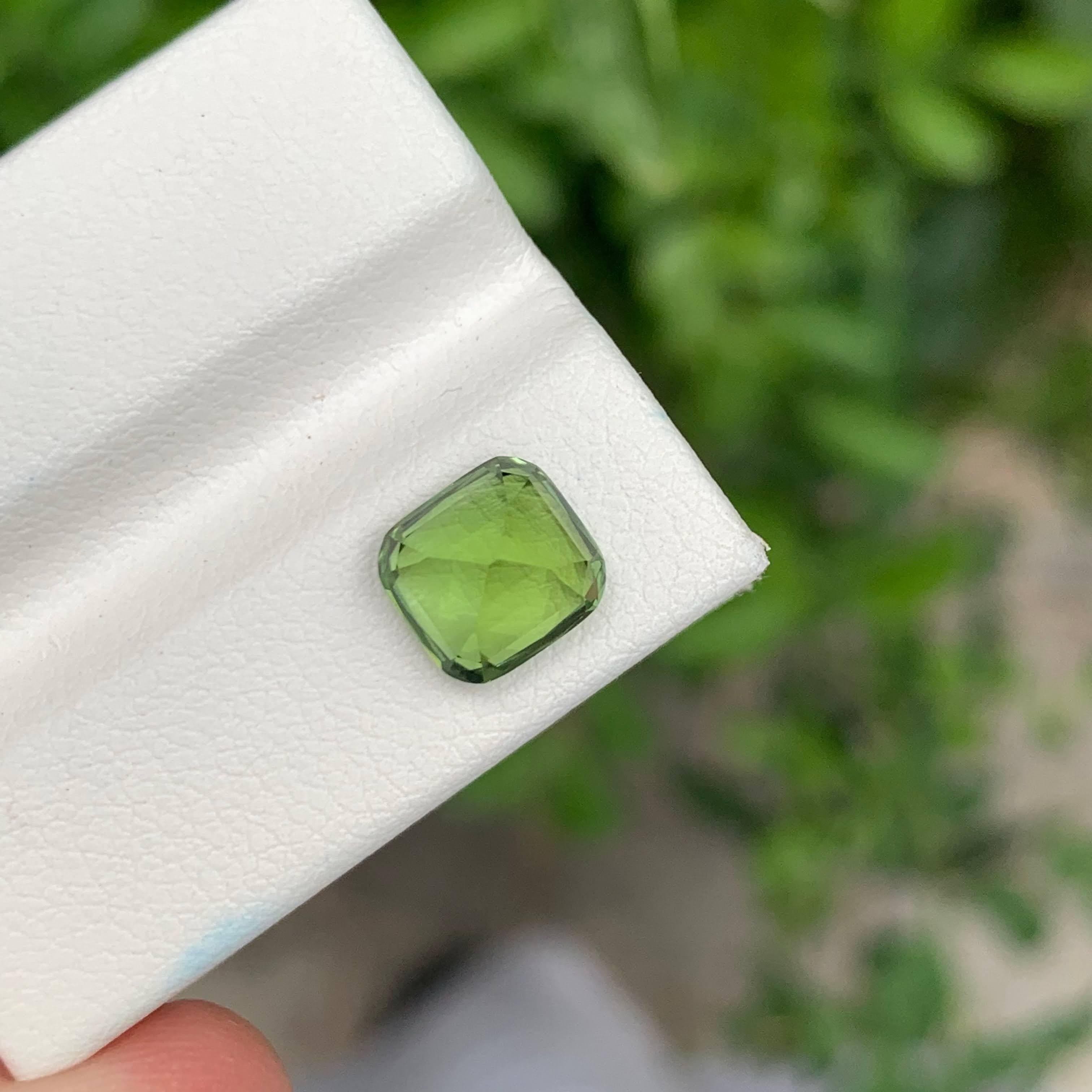 Modern 1.95 carats Mint Green Tourmaline Stone Cushion Cut Afghan Gemstone For Sale