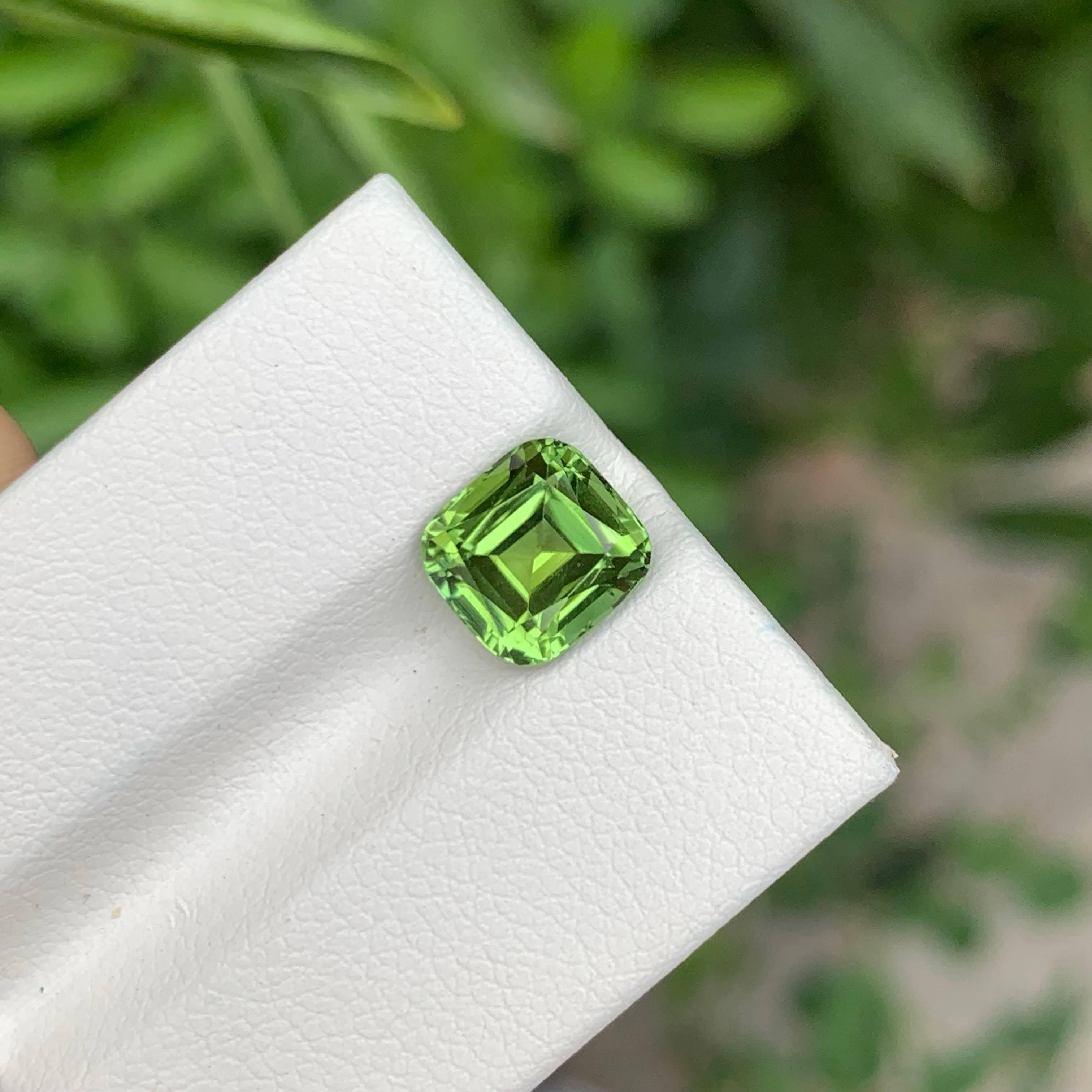 Women's or Men's 1.95 carats Mint Green Tourmaline Stone Cushion Cut Afghan Gemstone For Sale