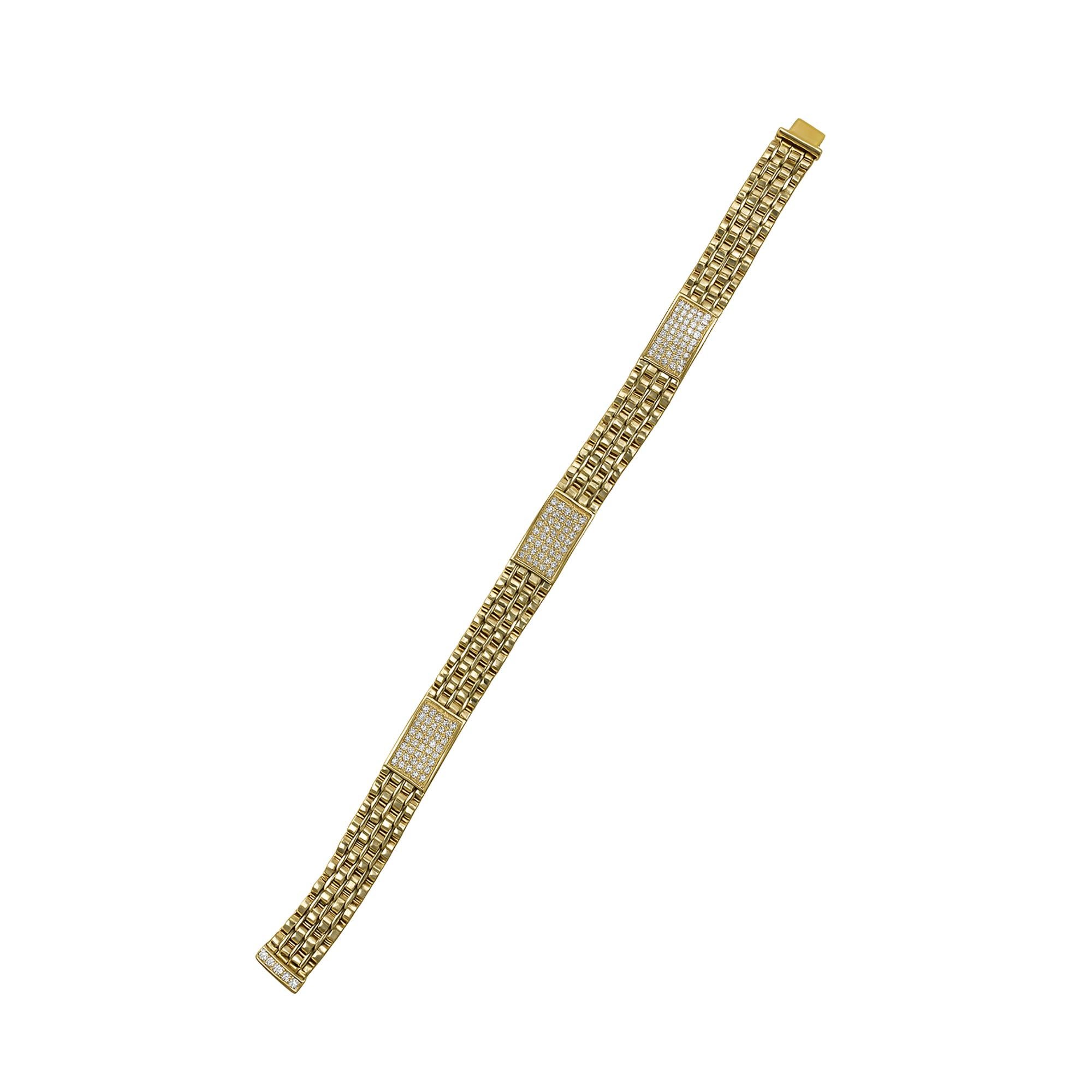 1.95 CT ID Diamond Rolex Style Links Bracelet pour homme en or jaune 14k 42.4 g 8.5'' en vente 4