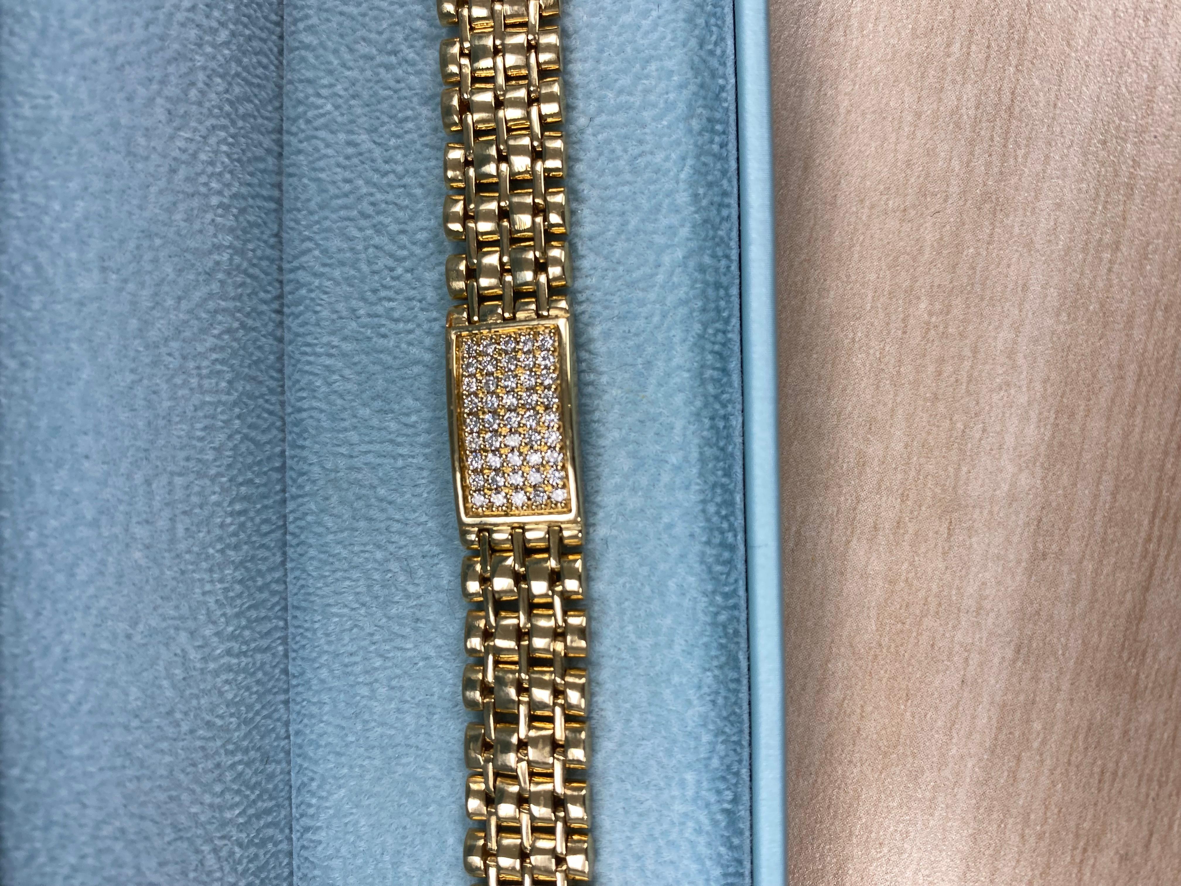 1.95 CT ID Diamond Rolex Style Links Men's Bracelet 14k Yellow Gold 42.4 g 8.5'' For Sale 3