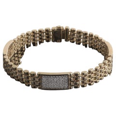 1.95 CT ID Diamond Rolex Style Links Men's Bracelet 14k Yellow Gold 42.4 g 8.5''
