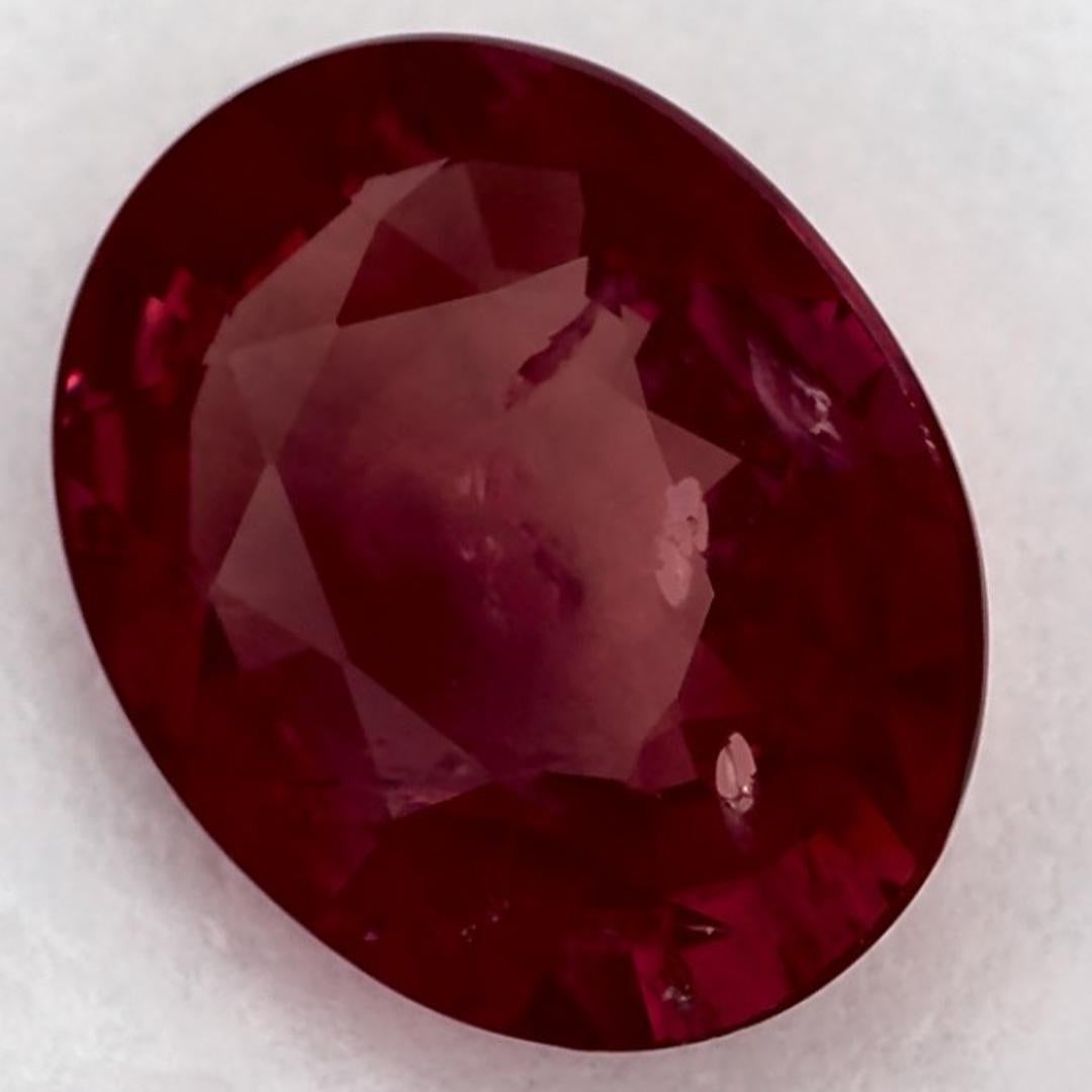 1.95 Ct Ruby Oval Loose Gemstone Corte oval en venta