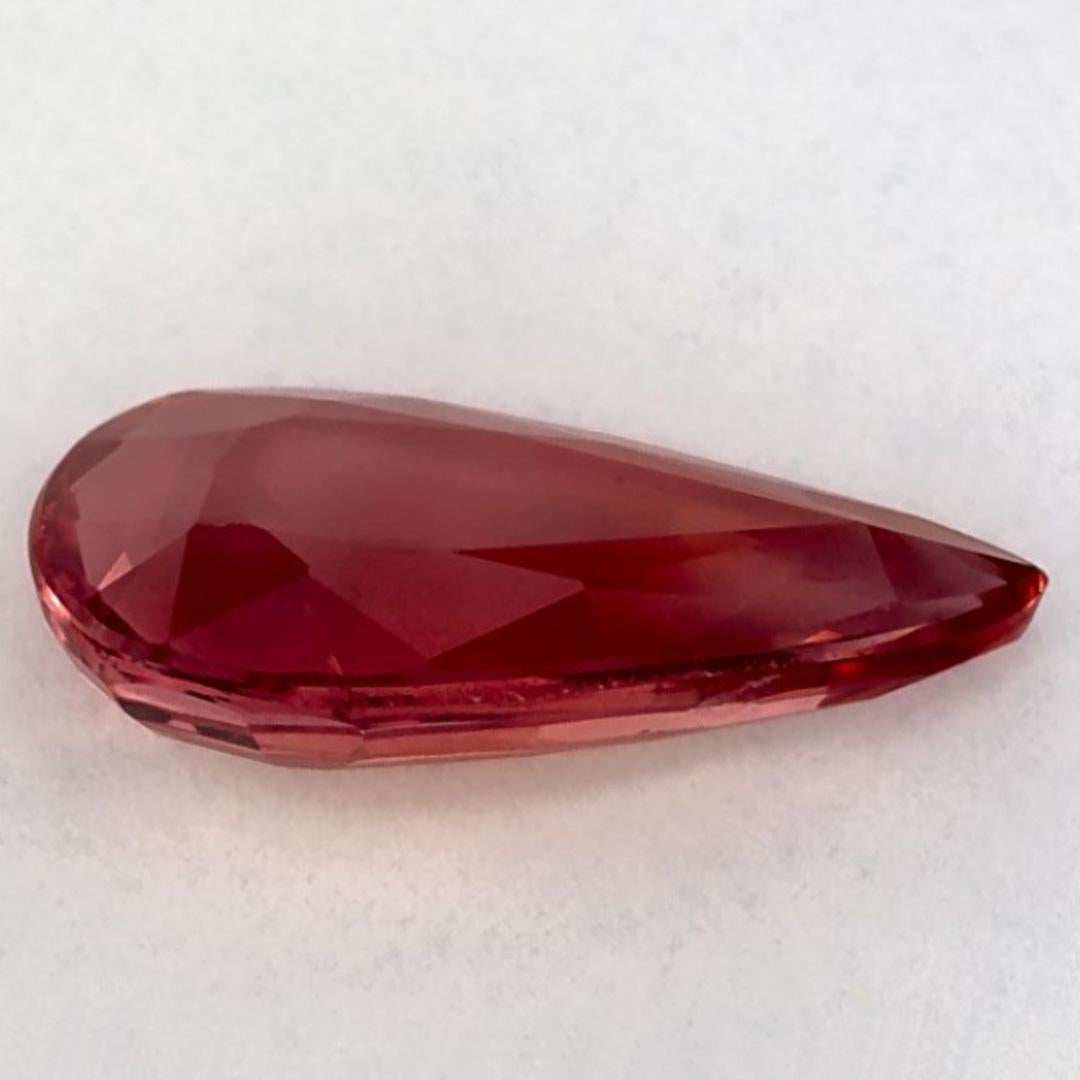 1.95 Ct Ruby Pear Loose Gemstone en Nuevo estado para la venta en Fort Lee, NJ