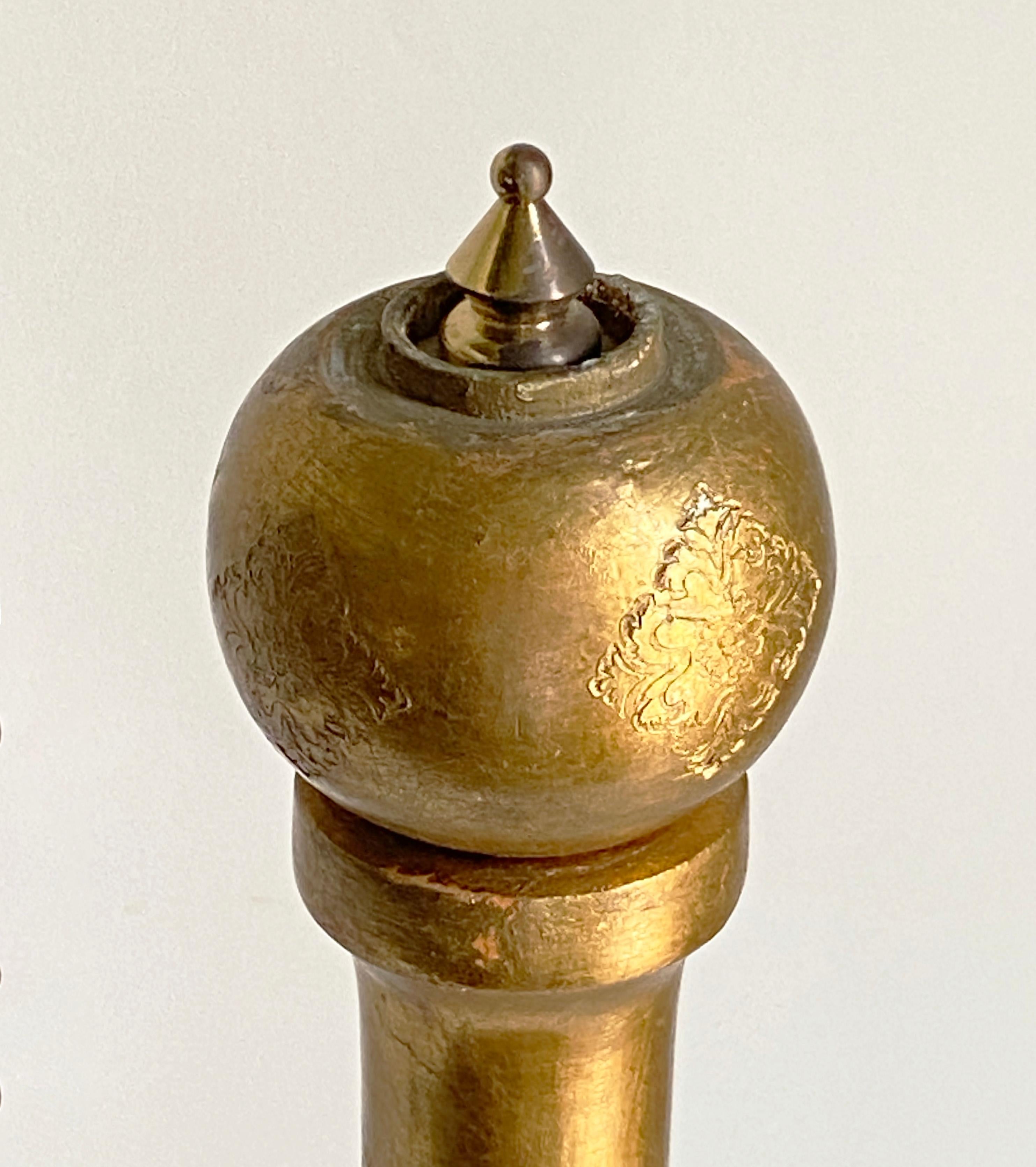 19,5 Zoll italienische Florentine Gold vergoldete Pfeffermühle (Italienisch) im Angebot