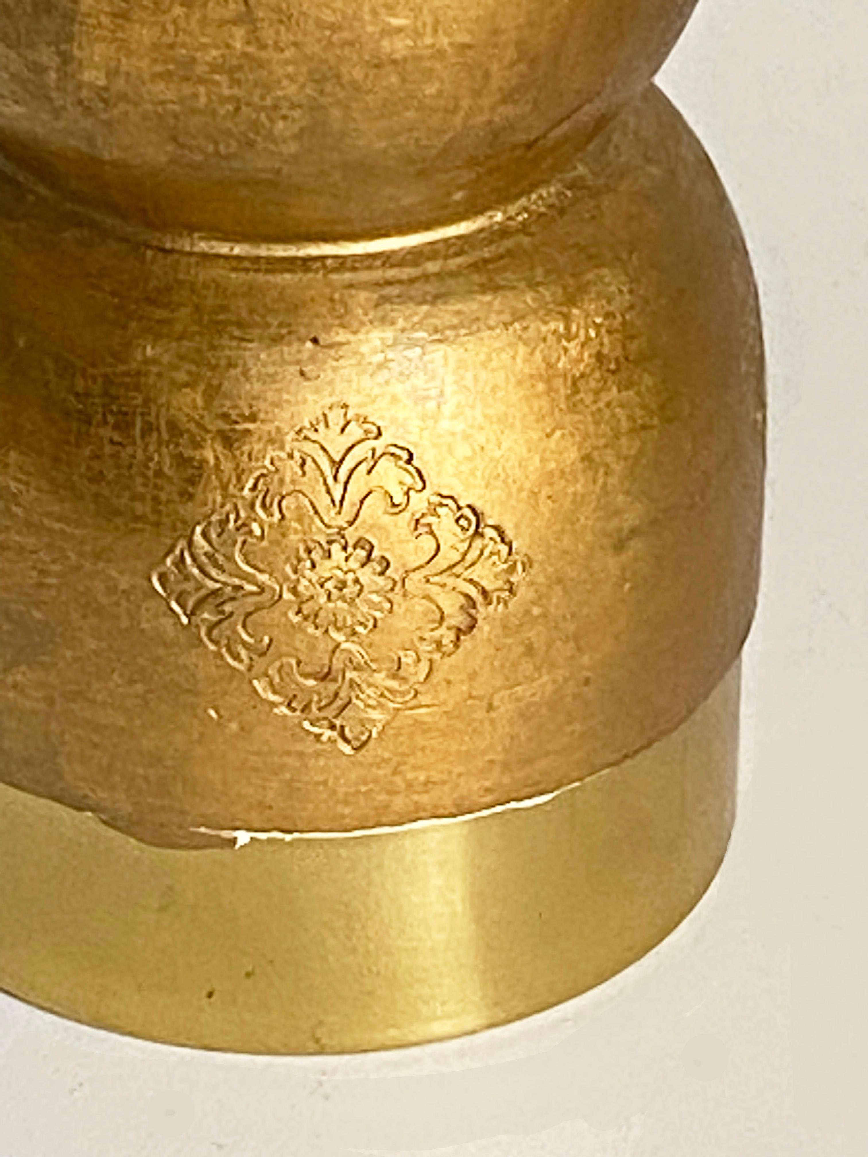 19,5 Zoll italienische Florentine Gold vergoldete Pfeffermühle (Mitte des 20. Jahrhunderts) im Angebot