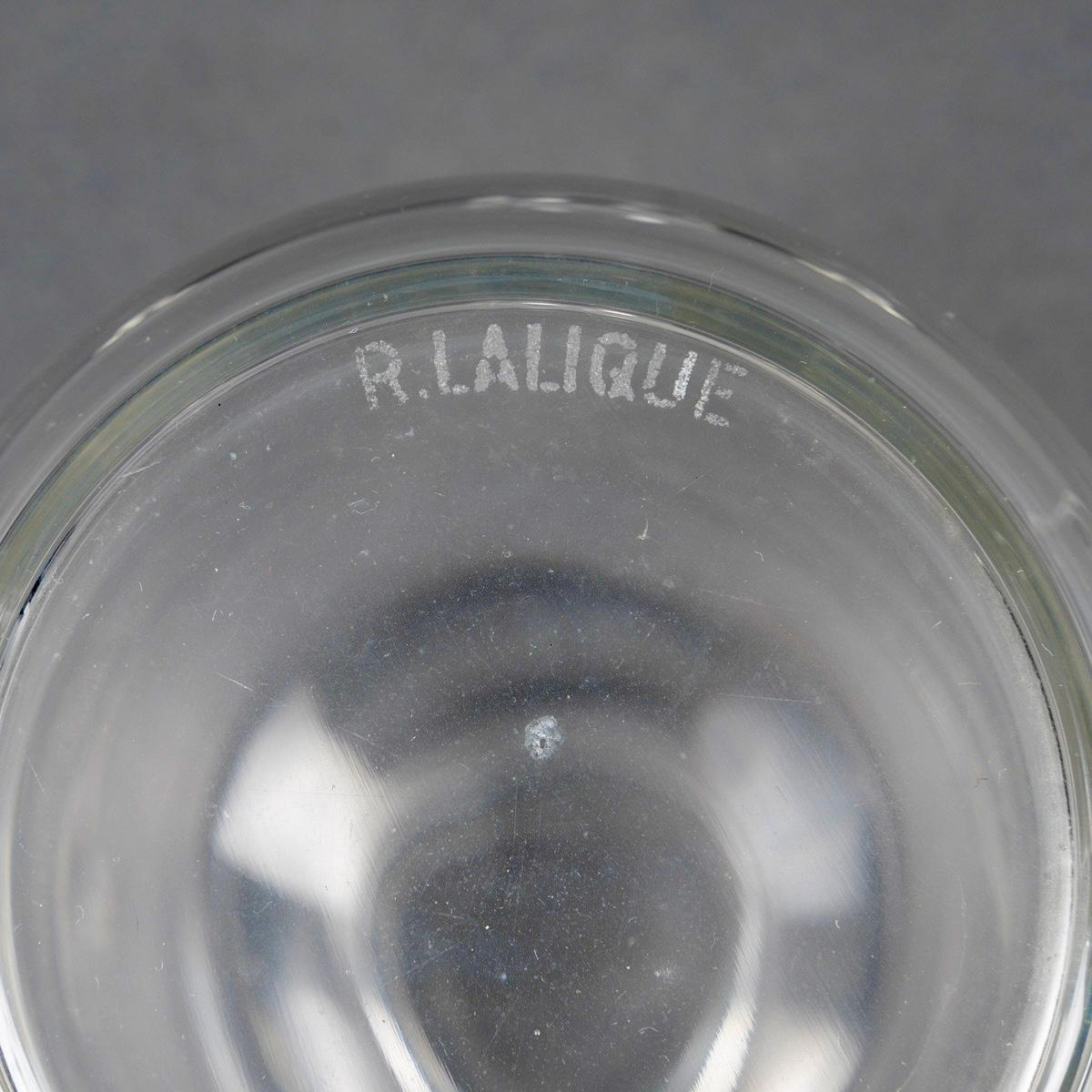 Mid-20th Century 1935 René Lalique - Art Deco Pair of Decanters Boules Clear Glass