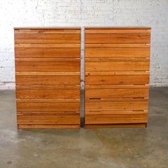 1950-1960 MCM Hardwood Chest of Drawers Made in Brazil by Singer a Pair