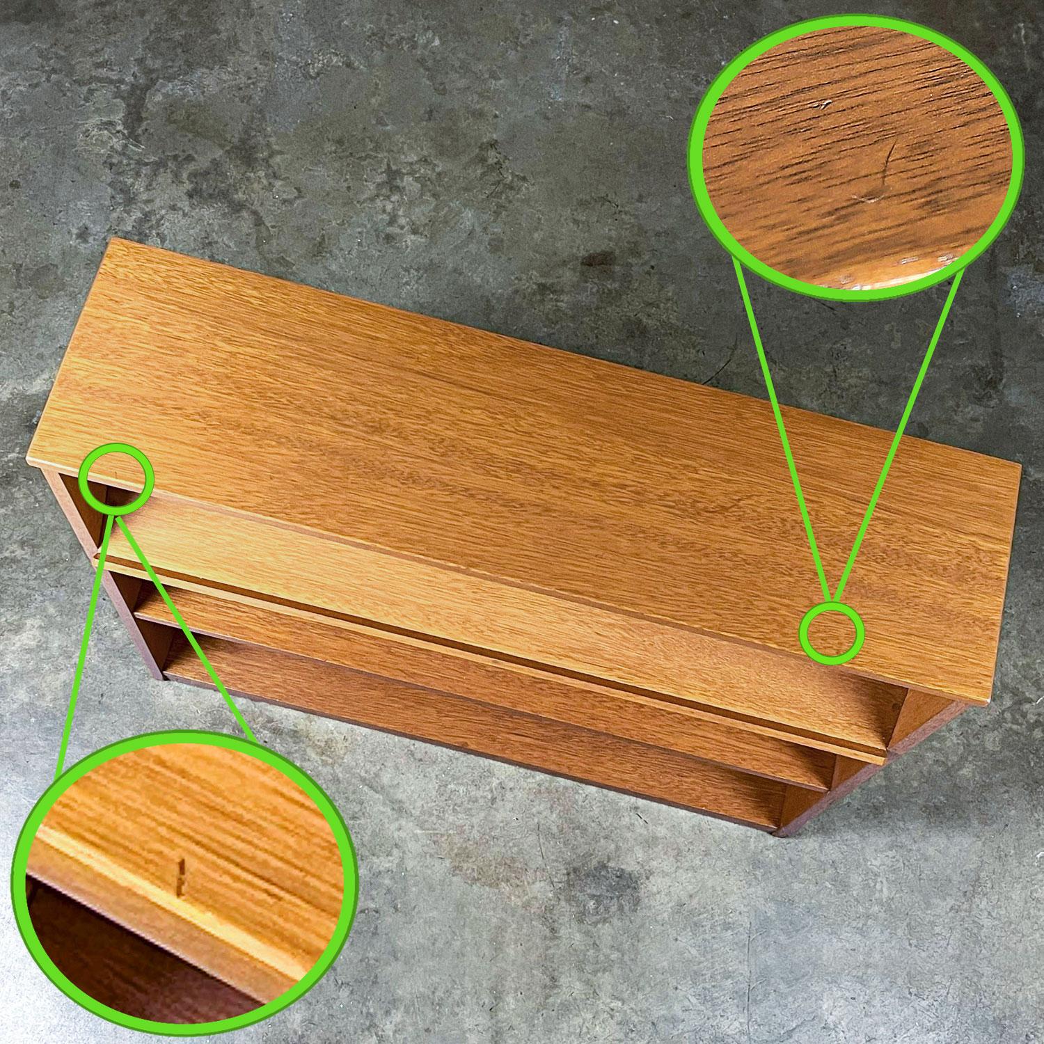 1950-1960’s Mid-Century Modern Low Mahogany Bookcase with Slanted Display Shelf For Sale 12