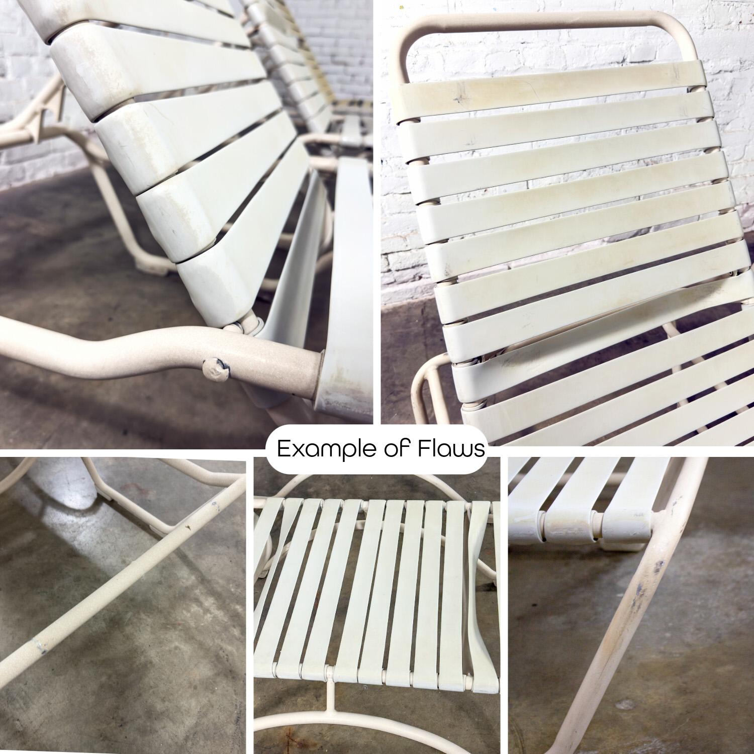 Chaise longue empilable Tropitone 1950-1960 Sangles en vinyle Cadre en aluminium en vente 2