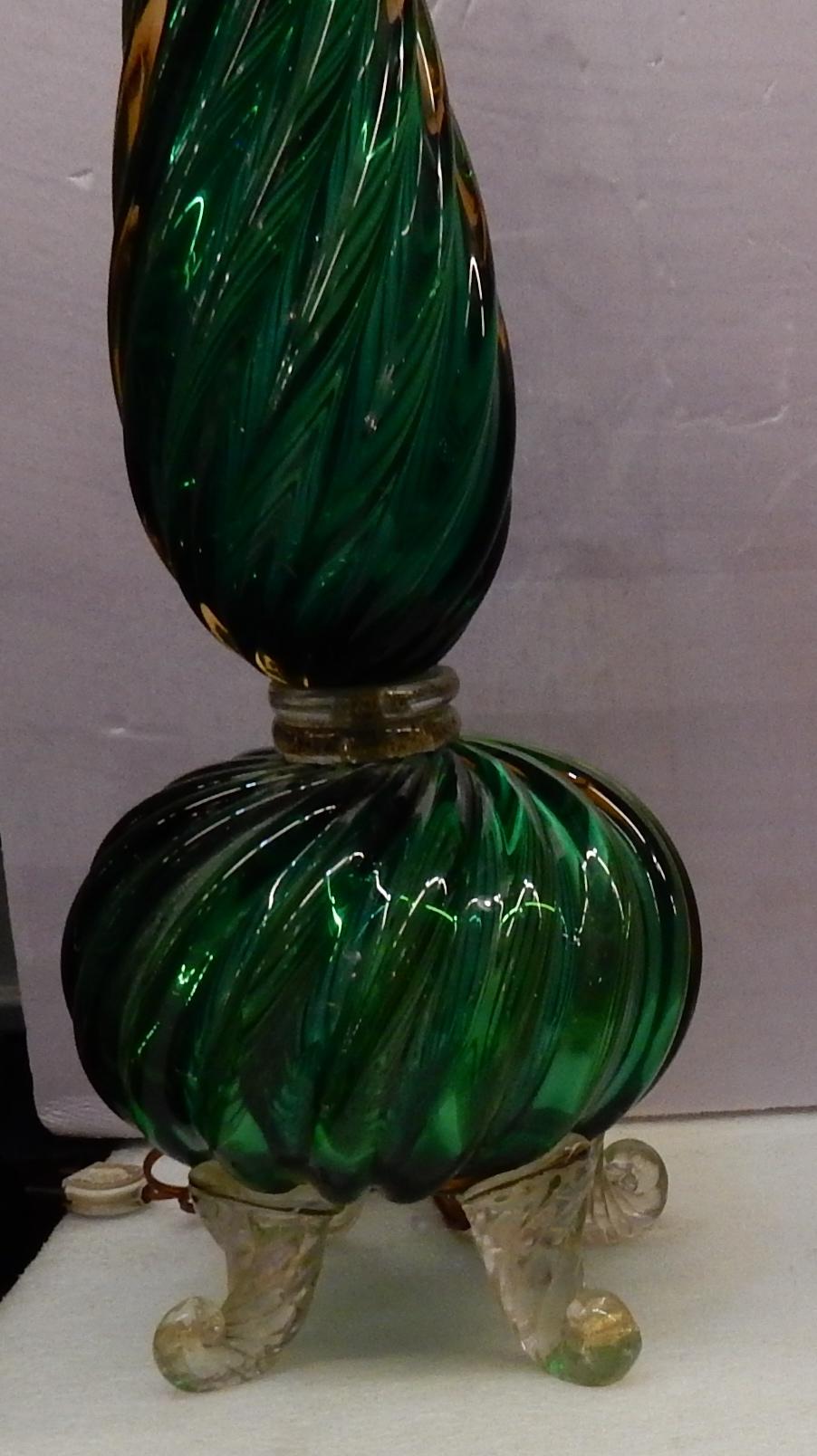 Gilt 1950-1970 Crystal Lamp Hétérochromic of Murano