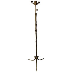 1950-1970 Golden Bronze Lamppost Maison Charles Model Palm Tree Adjustable