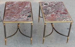 1950-1970 Pair Ends of Sofa Maison Jansen with Marble Levanto