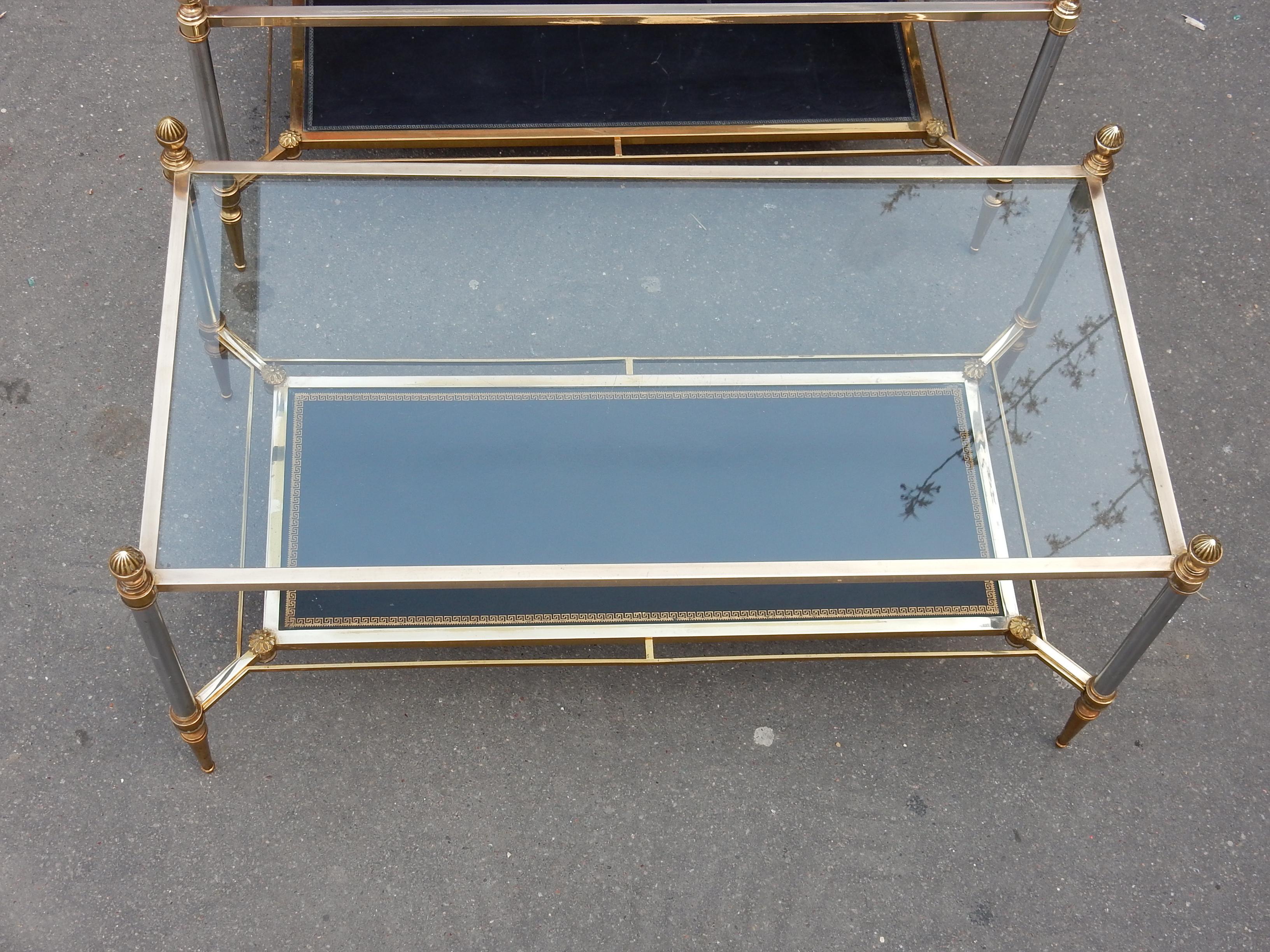 Brass 1950-1970' Pair of Coffee Table  Maison Jansen For Sale