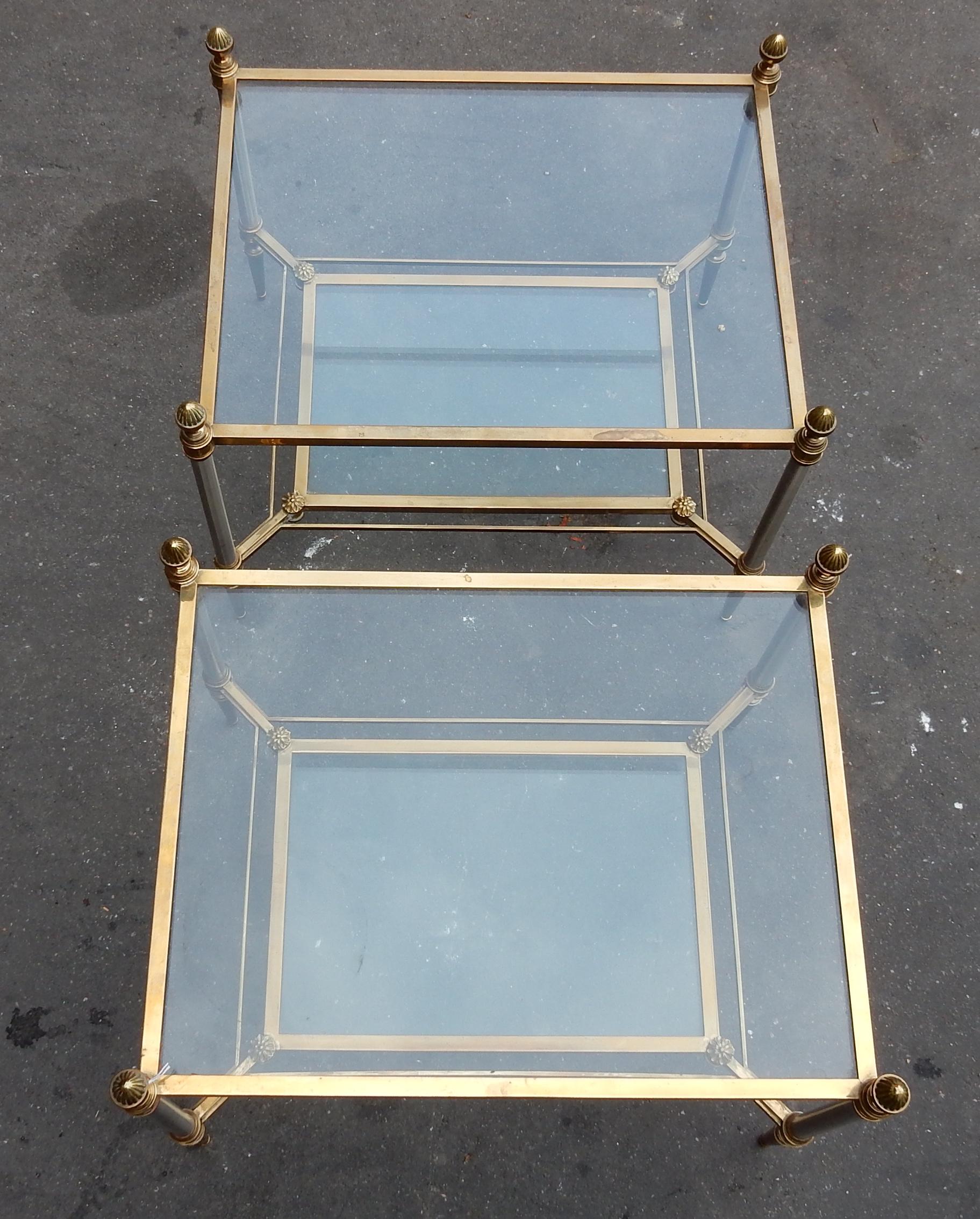 Neoclassical 1950-1970 Pair of Coffee Tables Maison Jansen For Sale