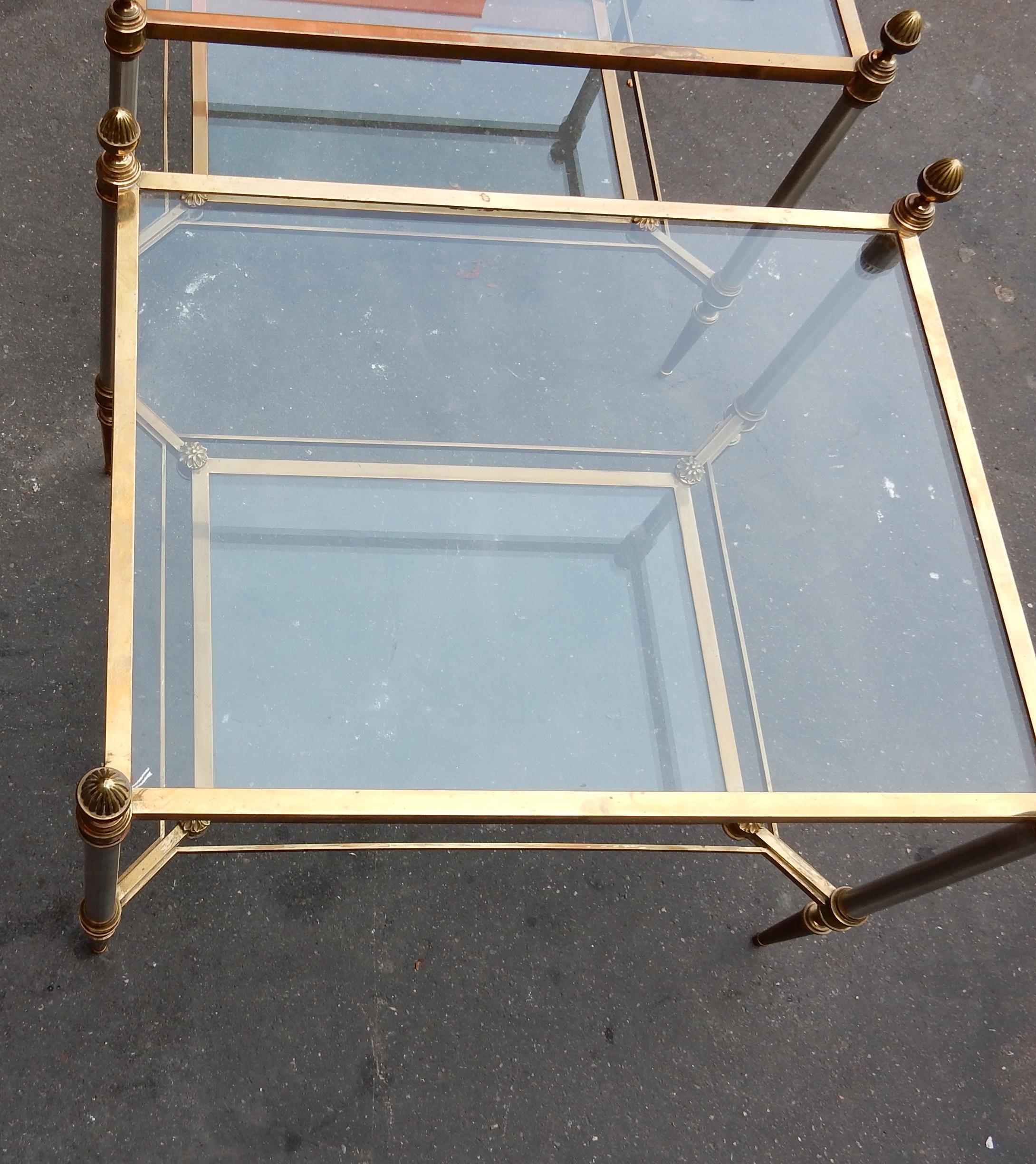 French 1950-1970 Pair of Coffee Tables Maison Jansen For Sale