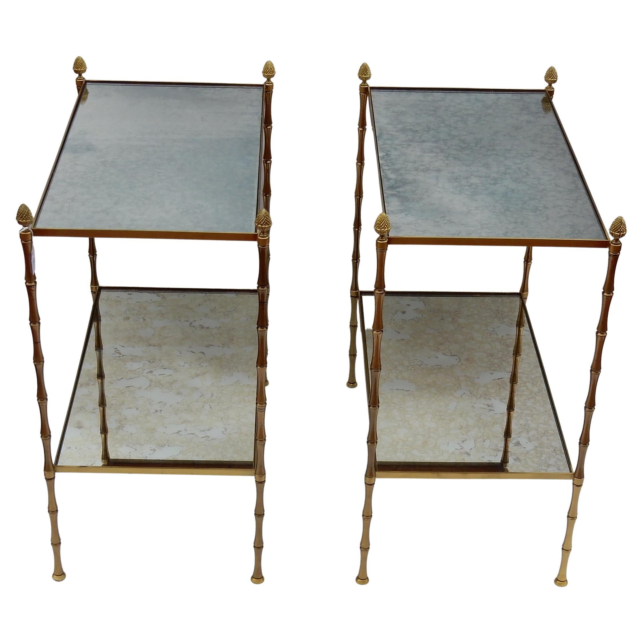 1950-1970 Paar Sofaende im Stil von Maison Bagués Modell Bambus im Angebot