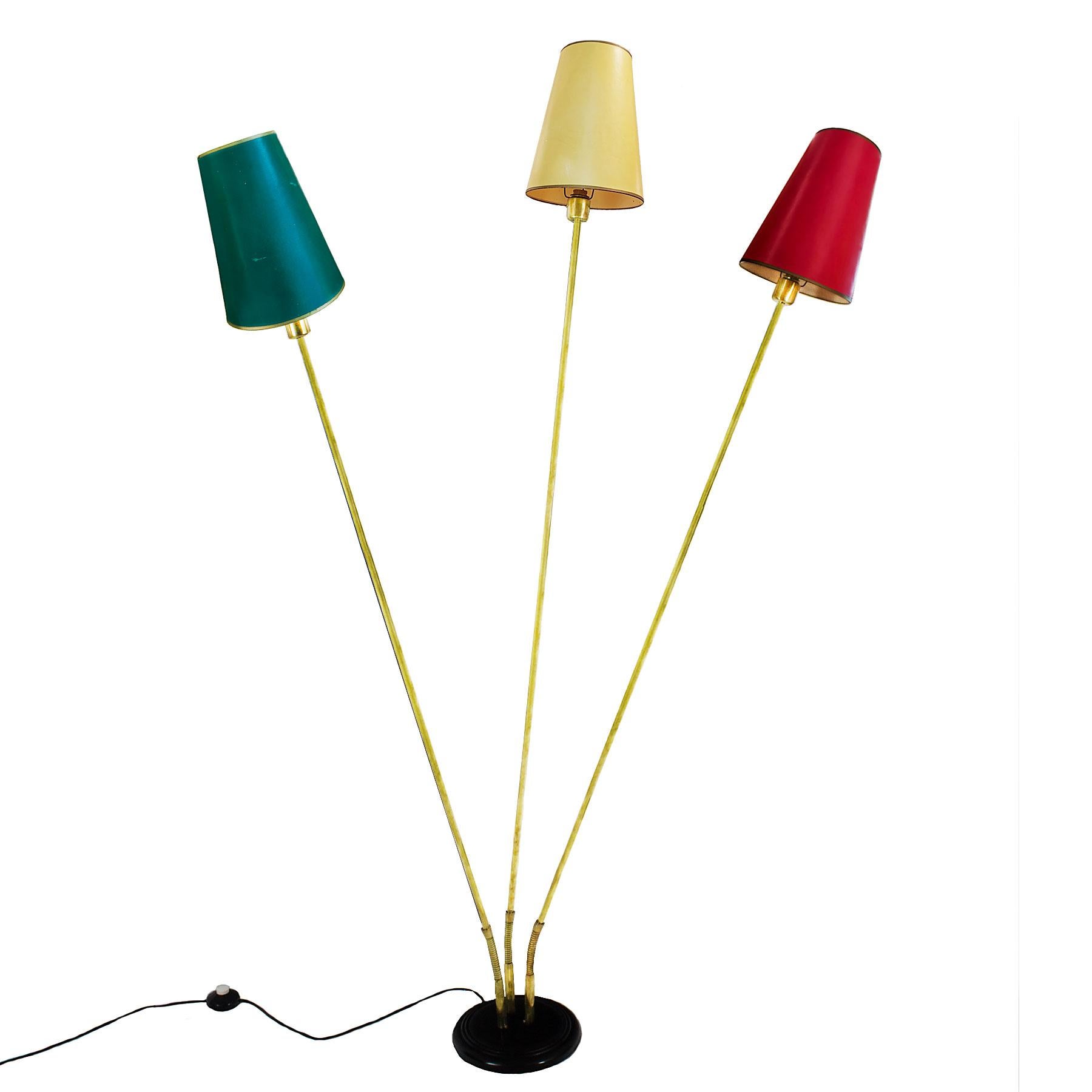 Mid-Century Modern 1950-1960 Large Standing Lamp with Three Arms