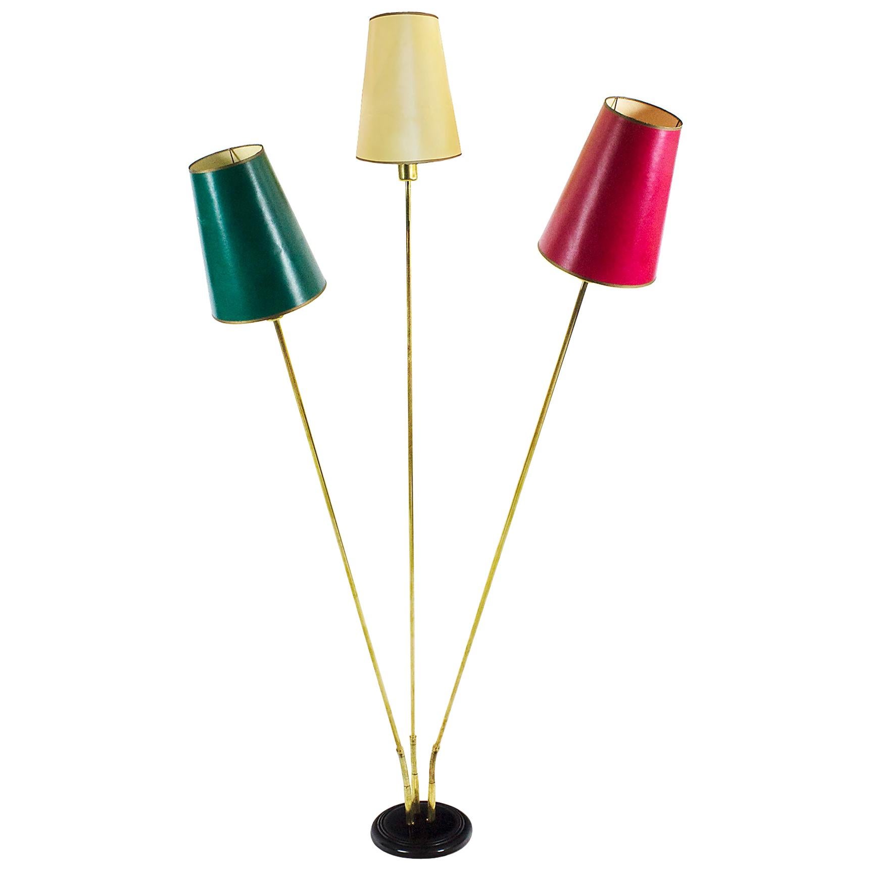 1950-1960 Large Standing Lamp with Three Arms