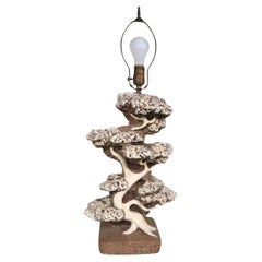 1950/60's Chalk Ware Bonsai Tree Lamp att. to Reglor of California c 1950's