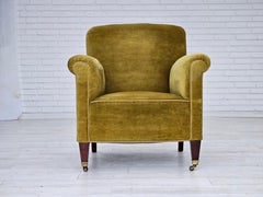 Anni '50-'60, design danese, sedia a sdraio, velluto, originale in buone condizioni.