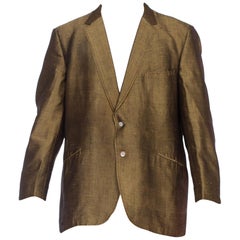 Vintage 1950/60's Mens Silk Sharkskin Gold Vat Pack Dinner Jacket 