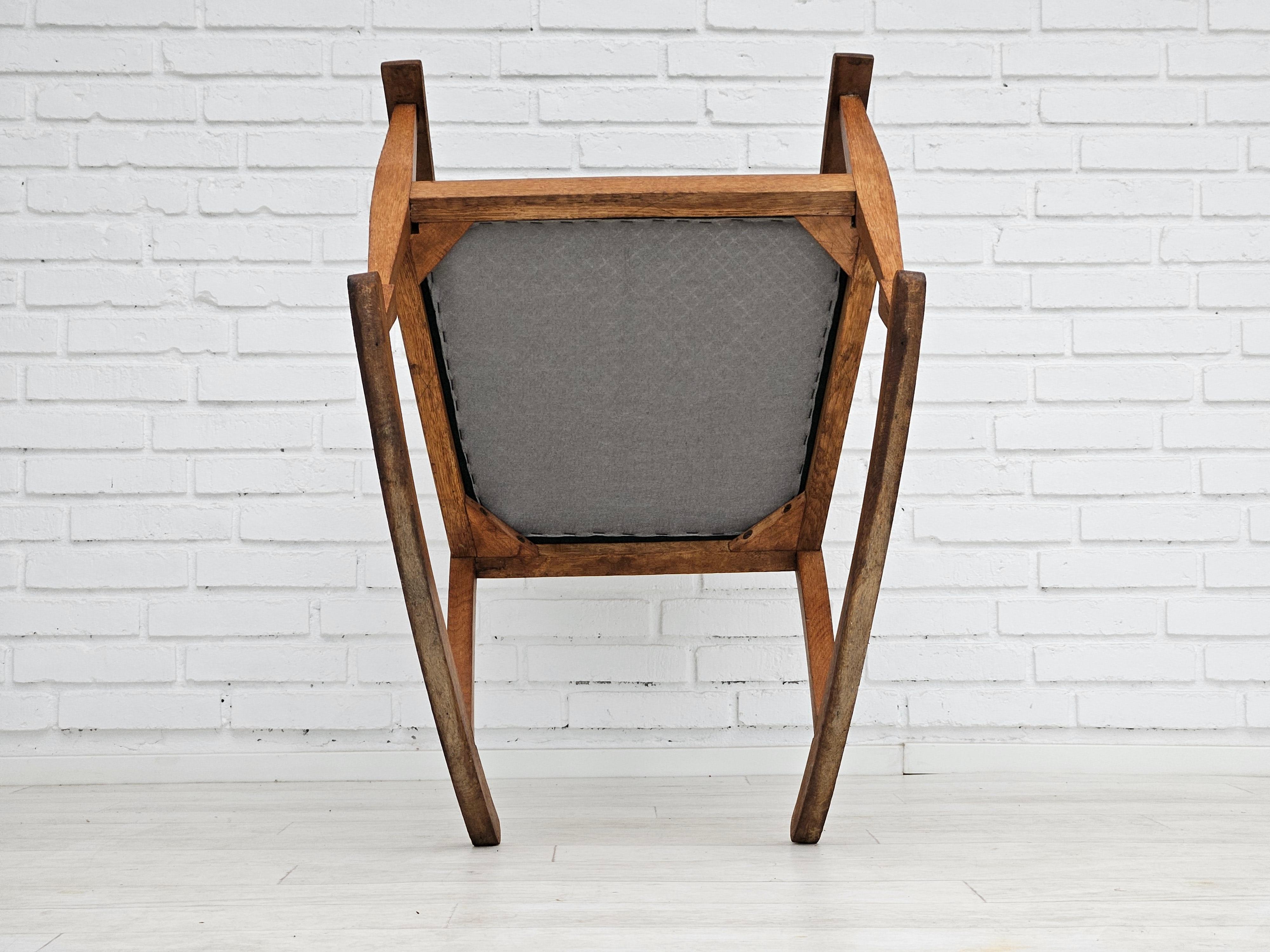 1950-60s, reupholstered Danish highback rocking chair, KVADRAT furniture wool. For Sale 6