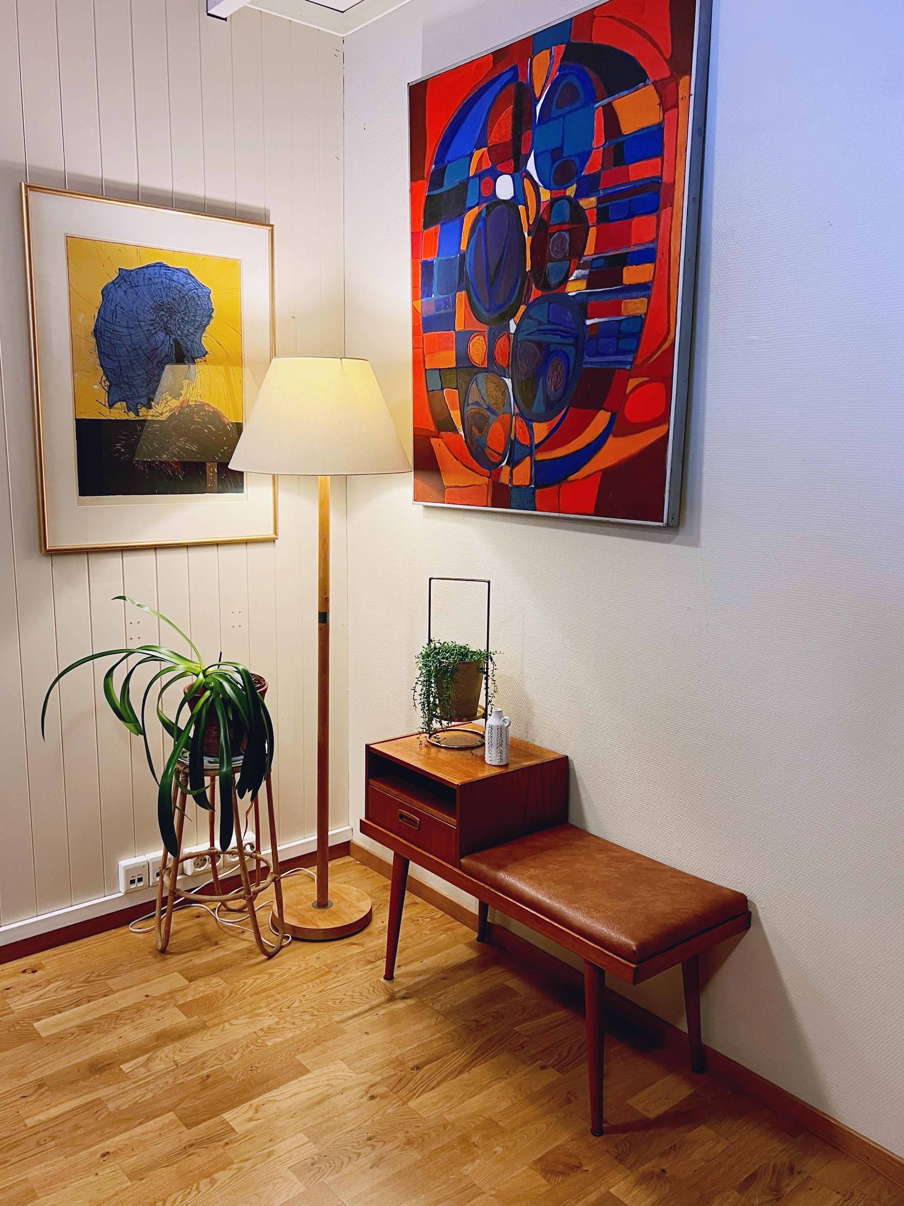 Mid-Century moderno Panchina da corridoio in teak degli anni '50/'60, design scandinavo di metà secolo. in vendita