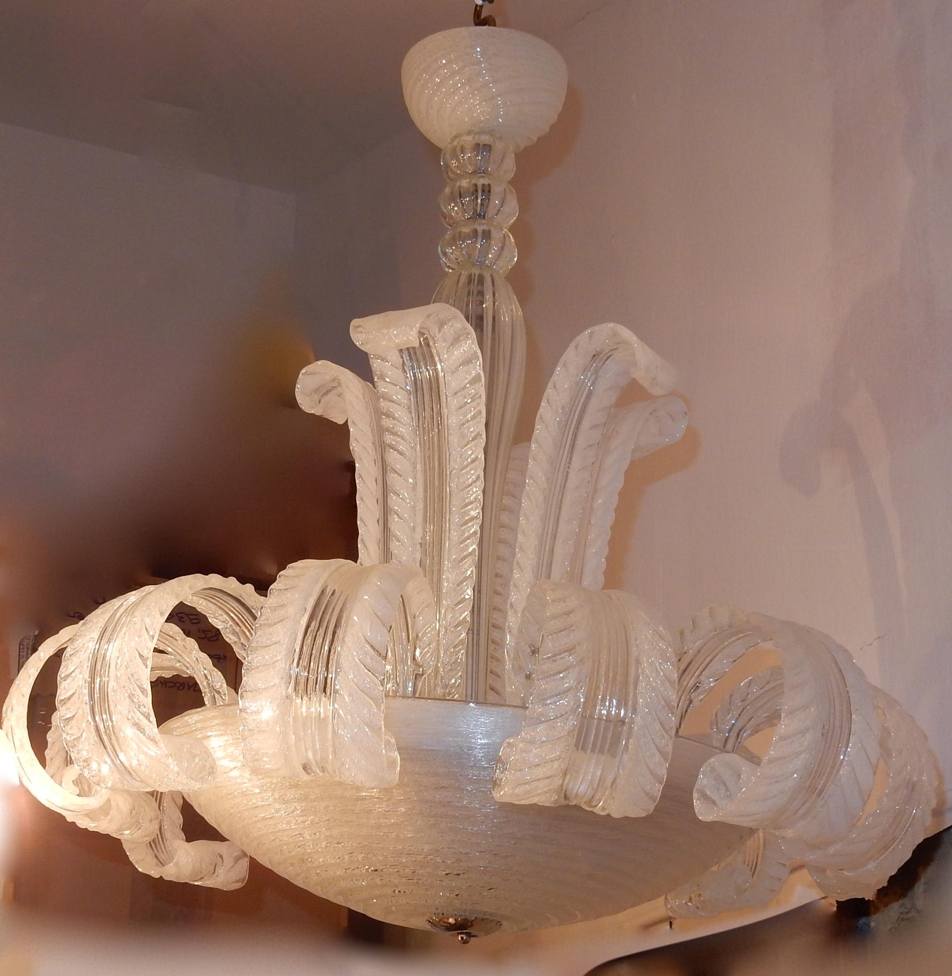 1950-1970 Chandelier Barovier y Toso Model Jet of Water to Murano For Sale 1