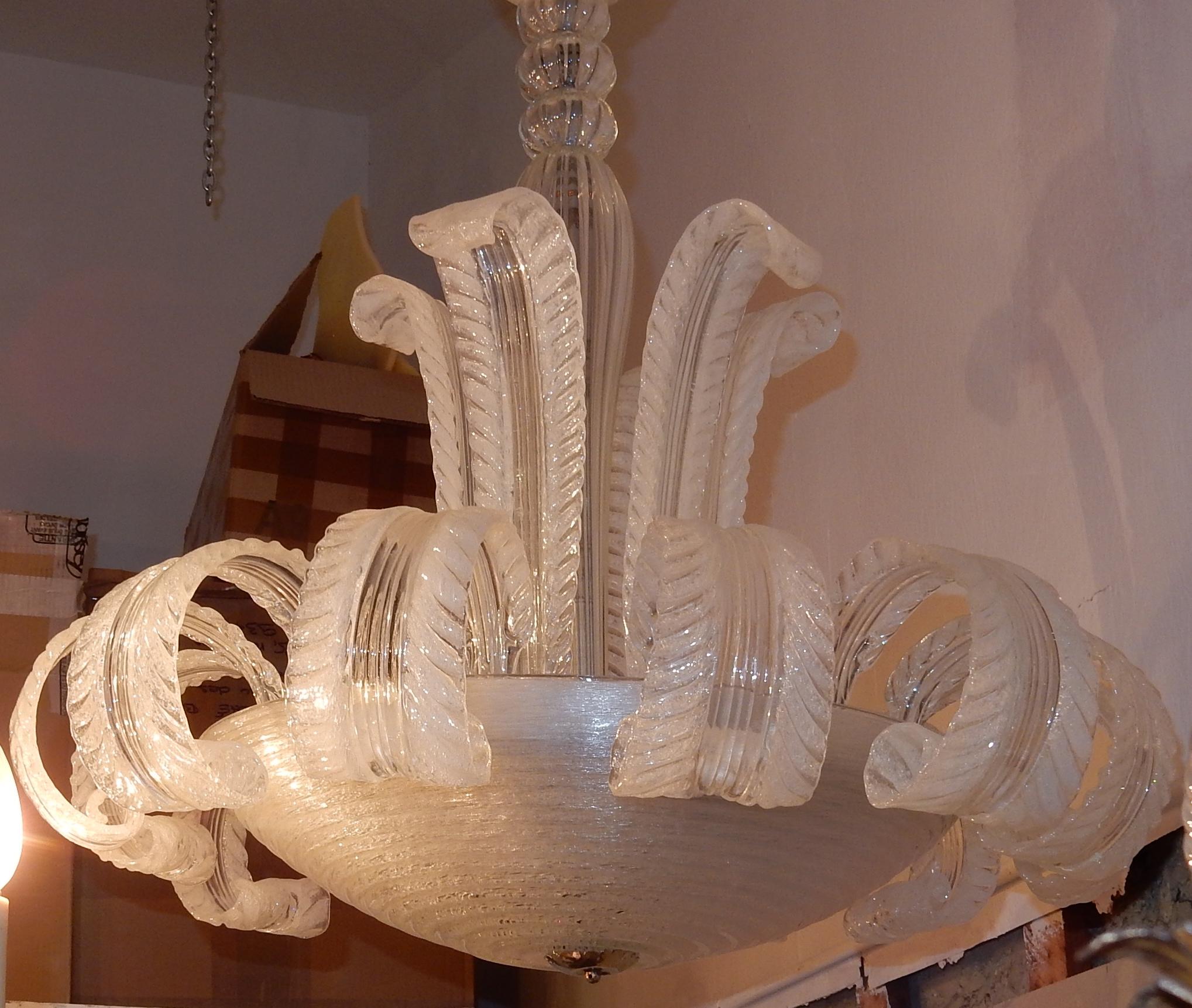 1950-1970 Chandelier Barovier y Toso Model Jet of Water to Murano For Sale 2
