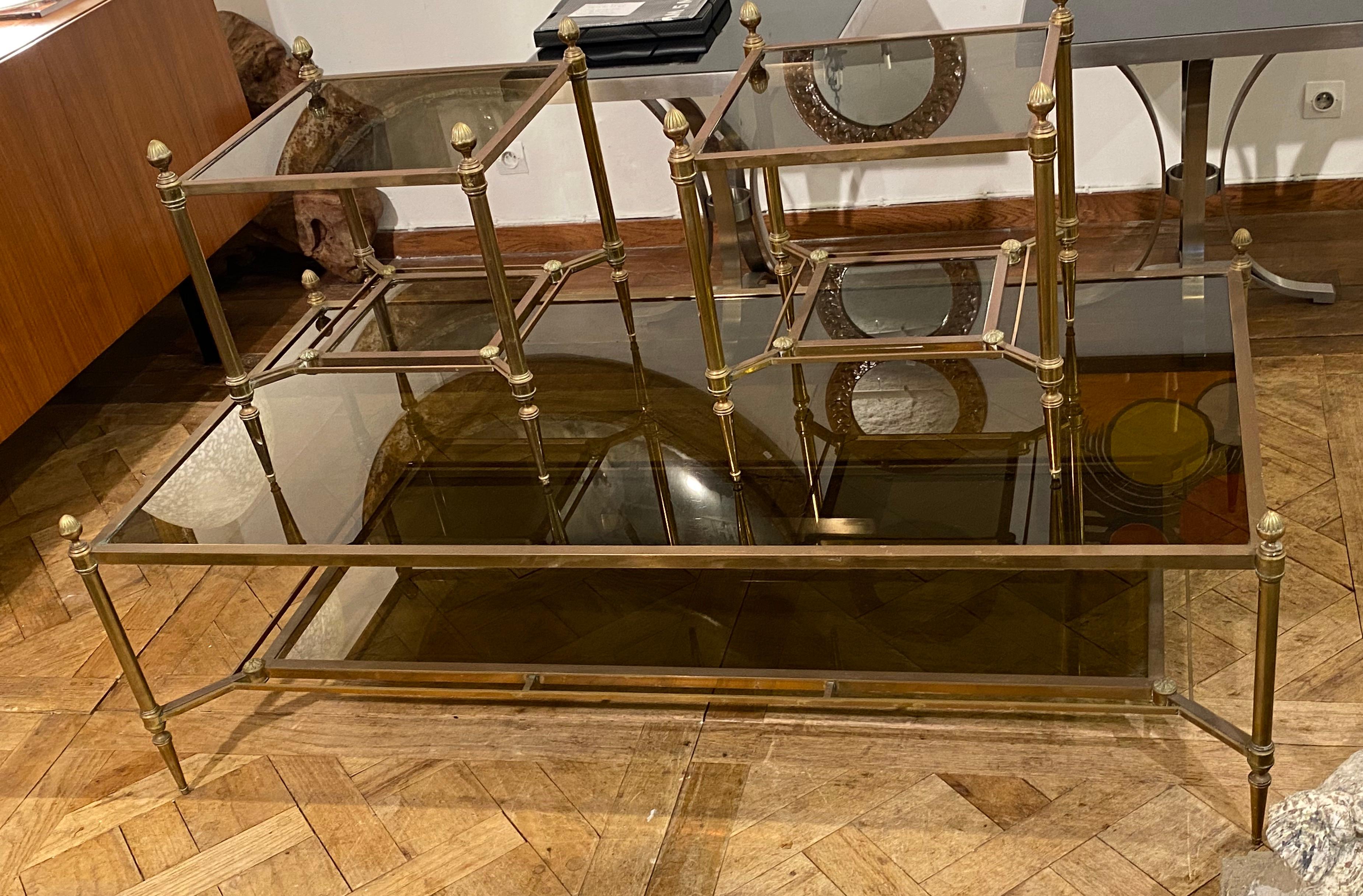 Neoclassical 1950-1970 Pair of Side Table Maison Jansen Glazed For Sale