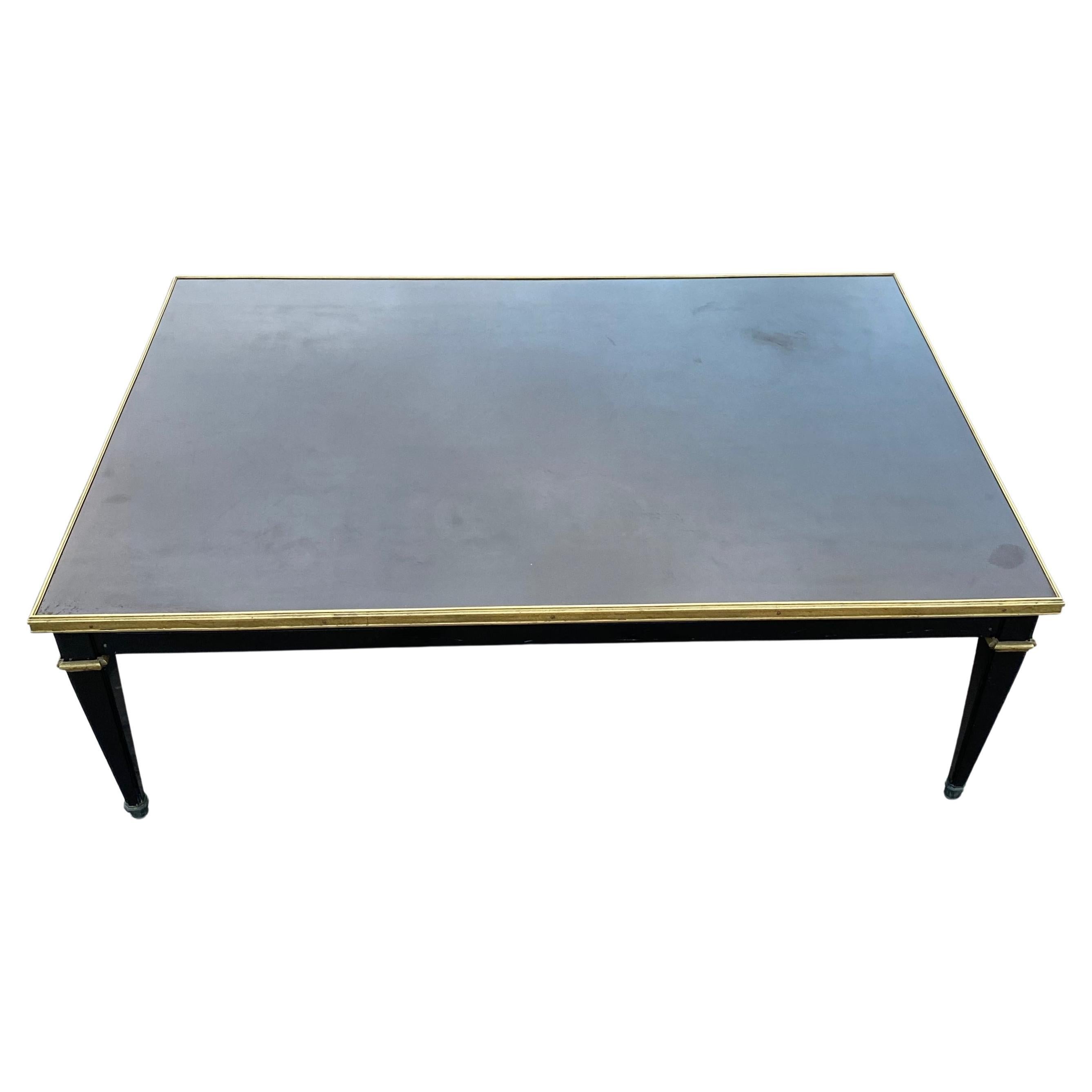 1950/70 Coffee Table Wood Lacquered Black Maison Jansen 120 x 80 cm Gerard MILLE