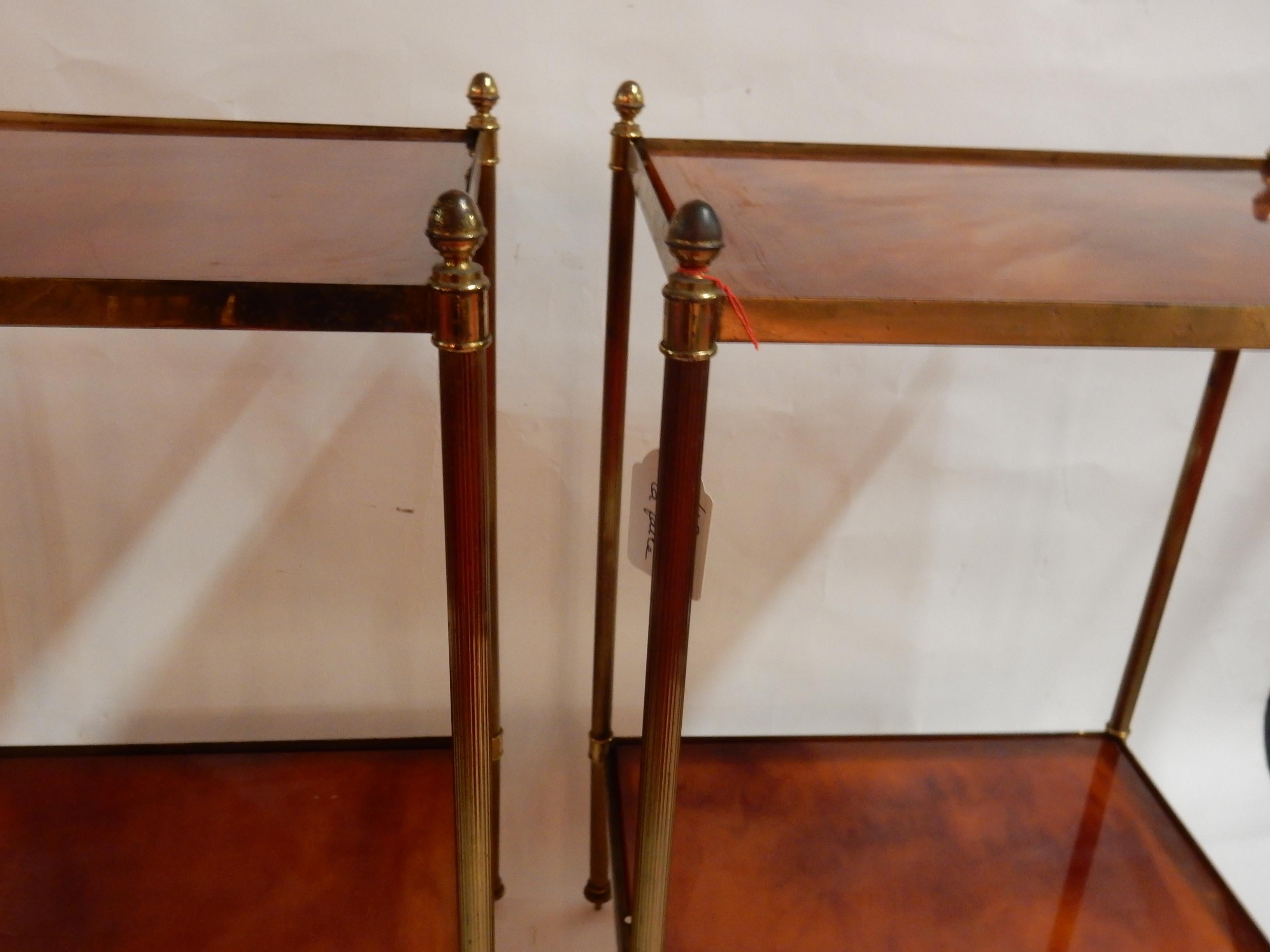 Brass 1950-1970 Pair of Ends of Sofa in the Style of Maison Baguès with Bakelite Tops