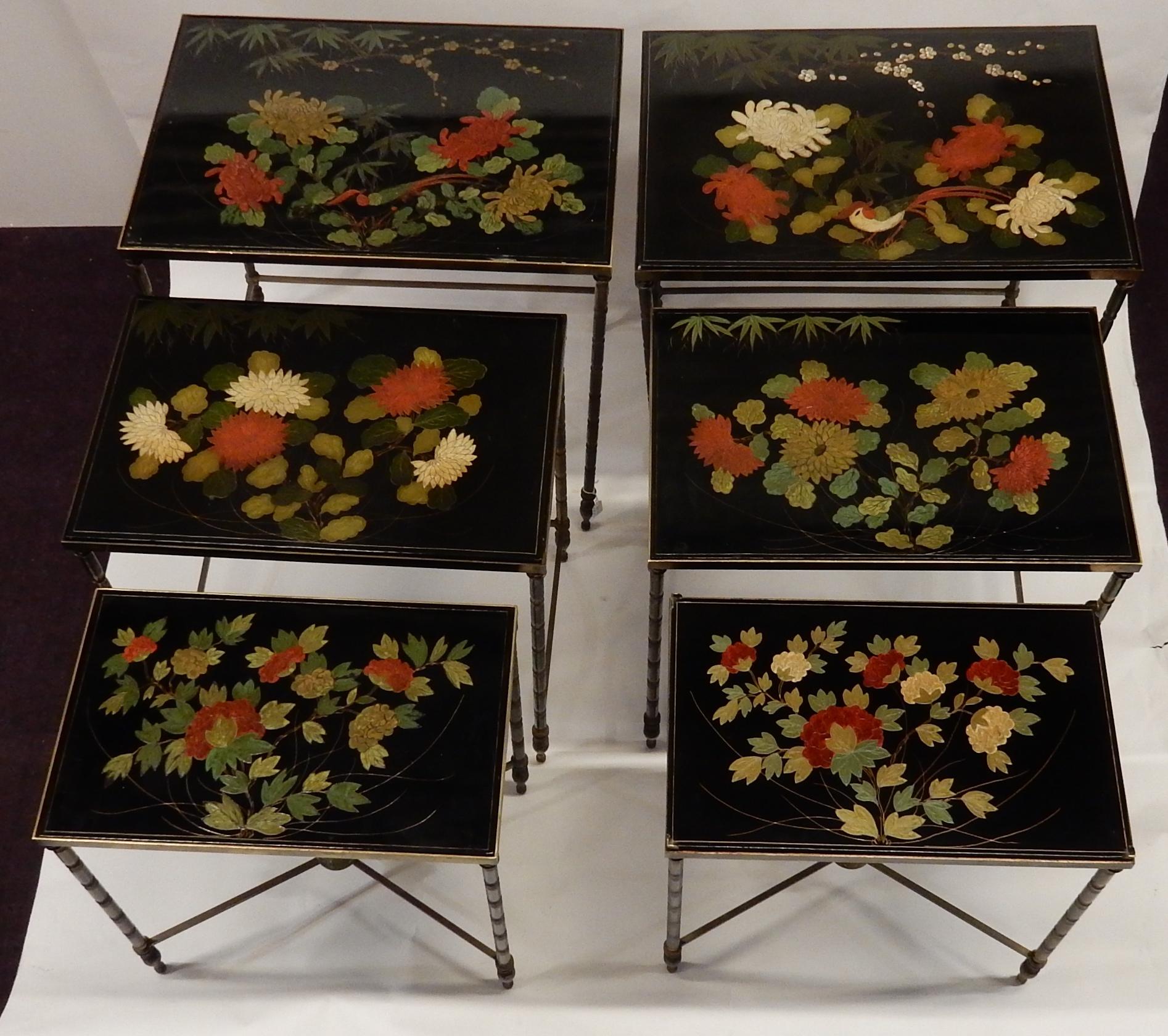 1950-1970 Pair of Series of 3 Nesting Tables In Good Condition For Sale In Paris, FR