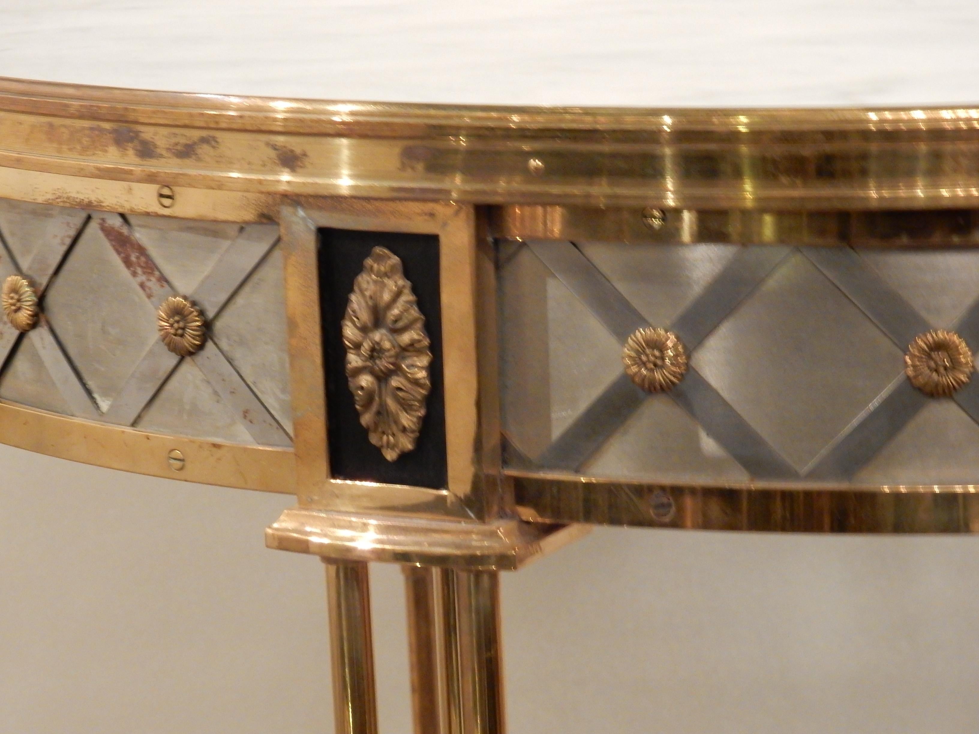 French Pedestal Table attributed to Maison Jansen in the Style of Adam Weisweiler