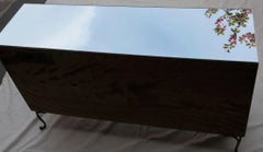 1950-1970 Sideboard Mirror with Eglomisées Flowers